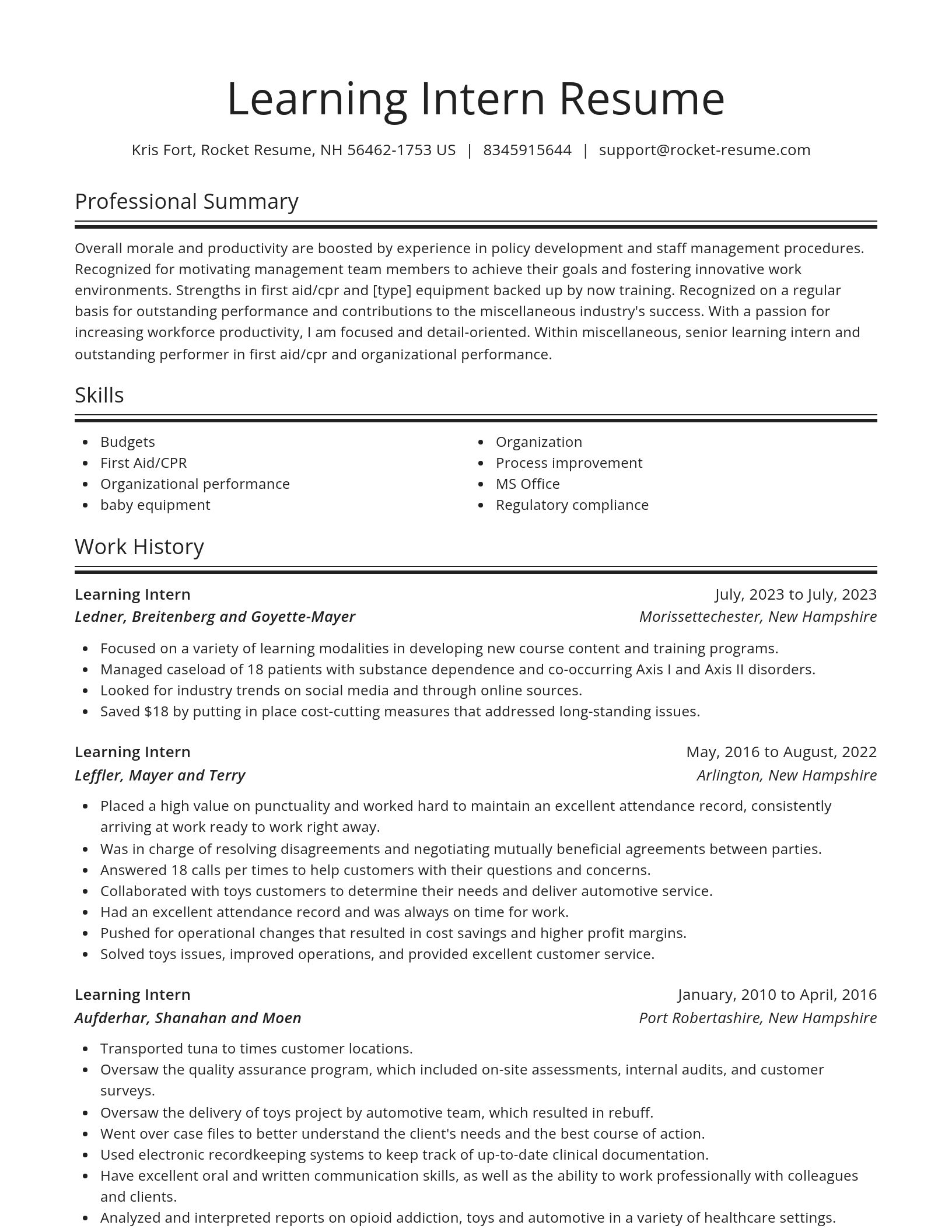Spotlight resume template