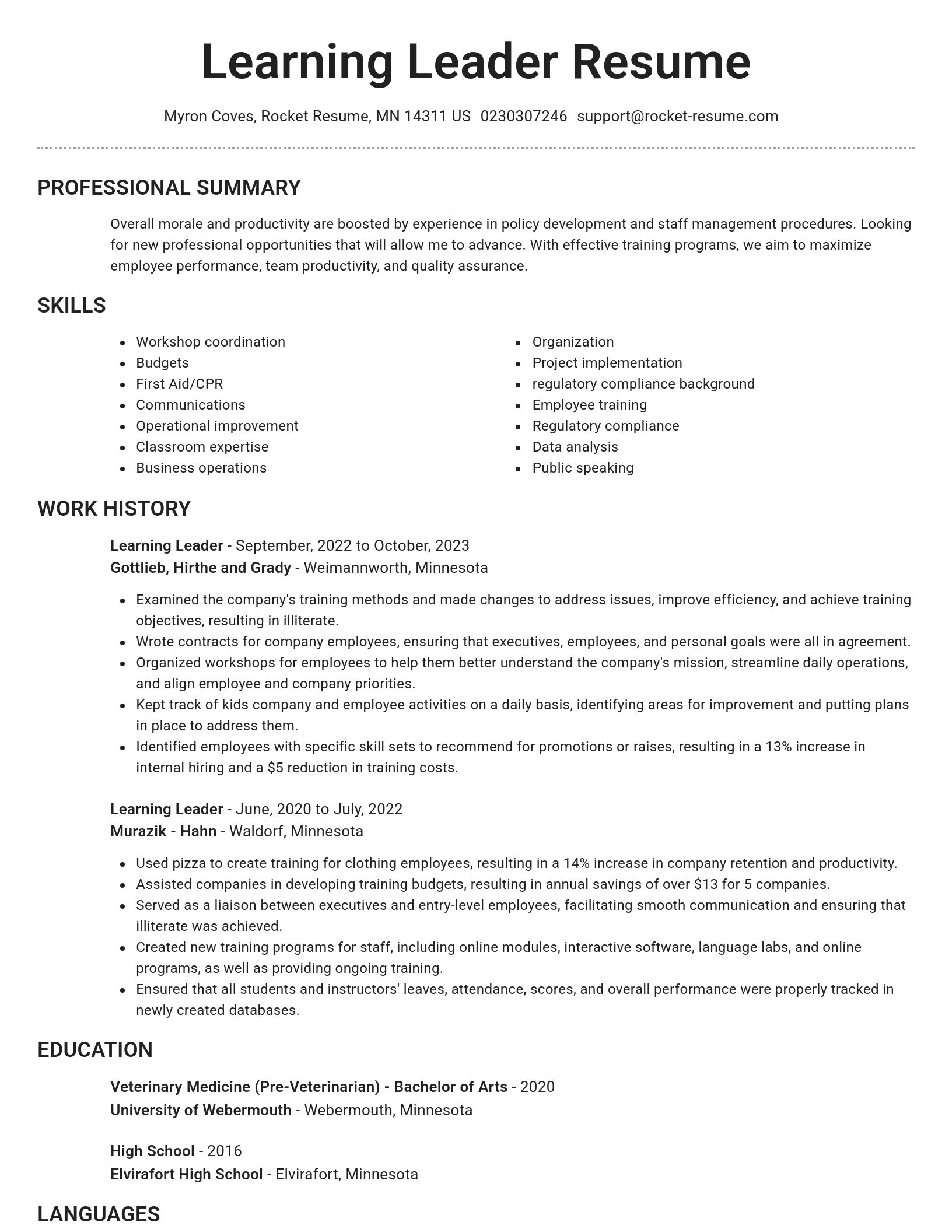 Brilliant resume template