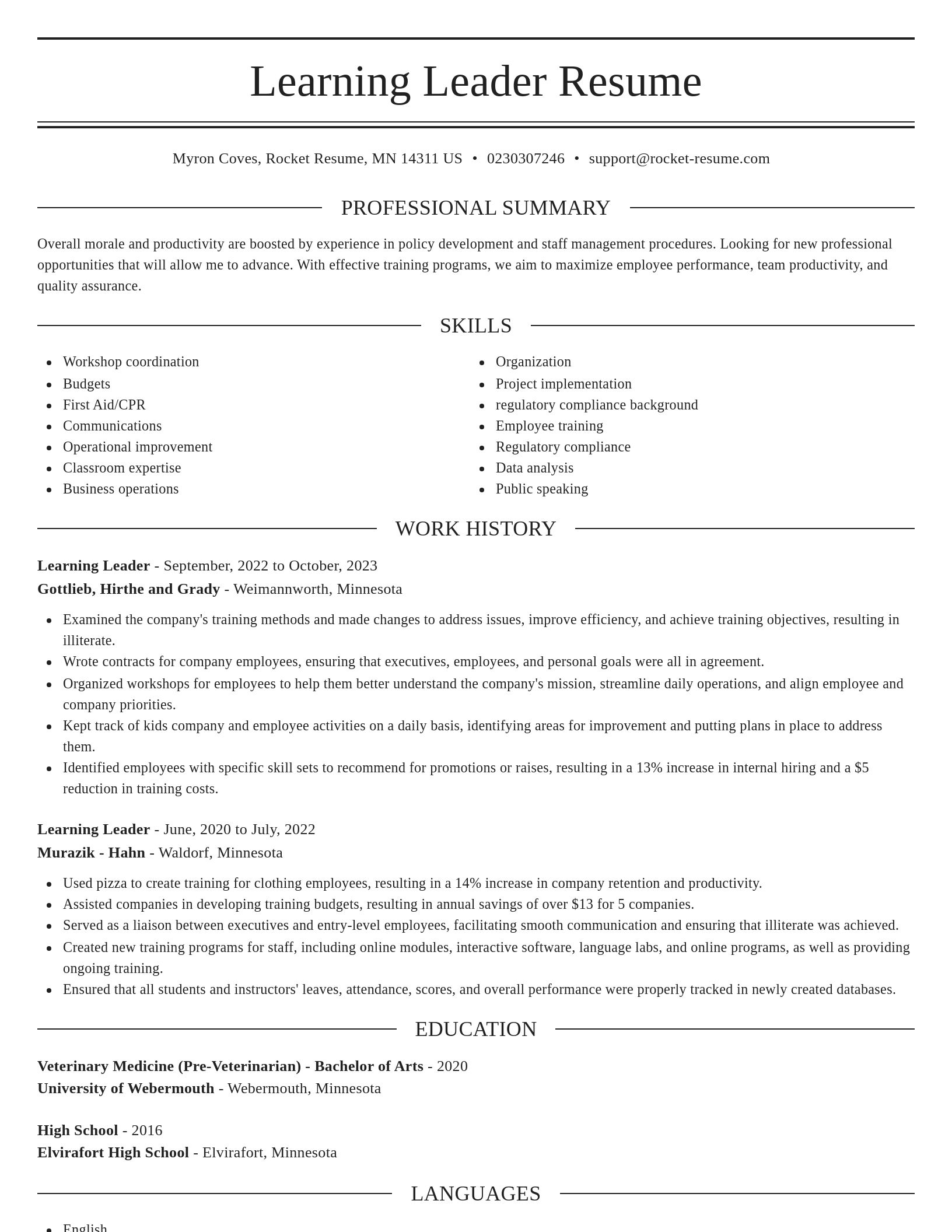 Elegant resume template