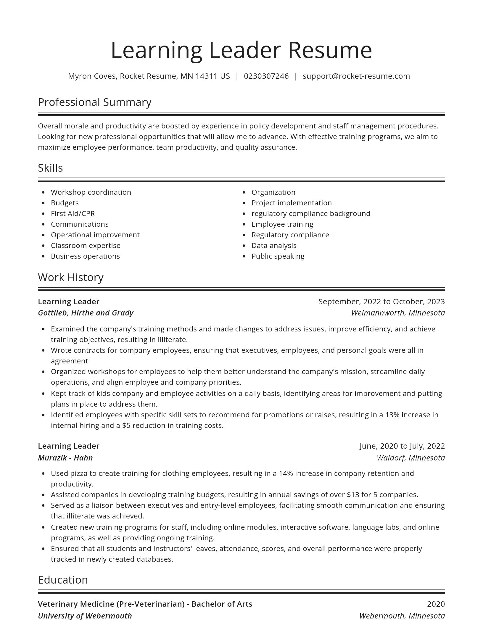 Spotlight resume template