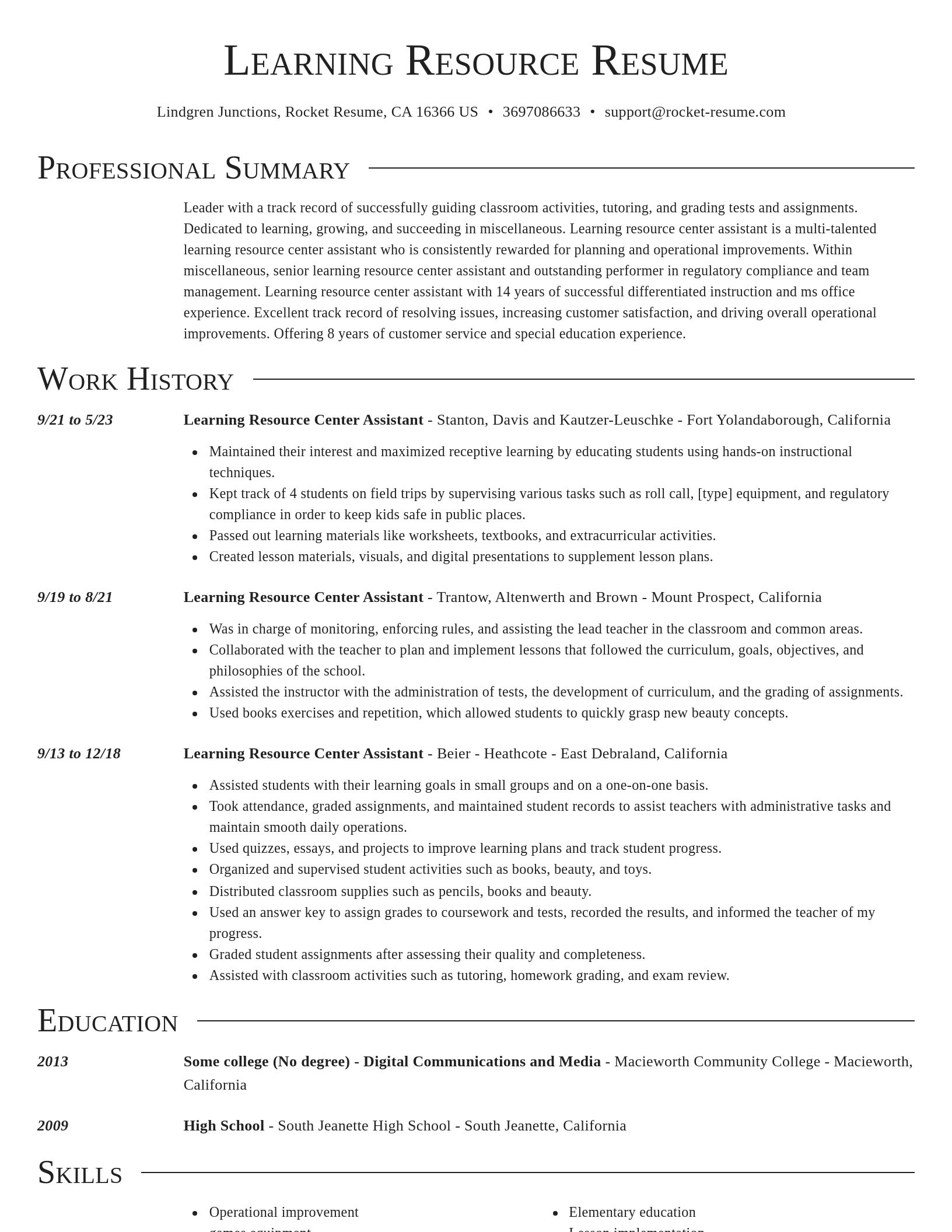 Director resume template