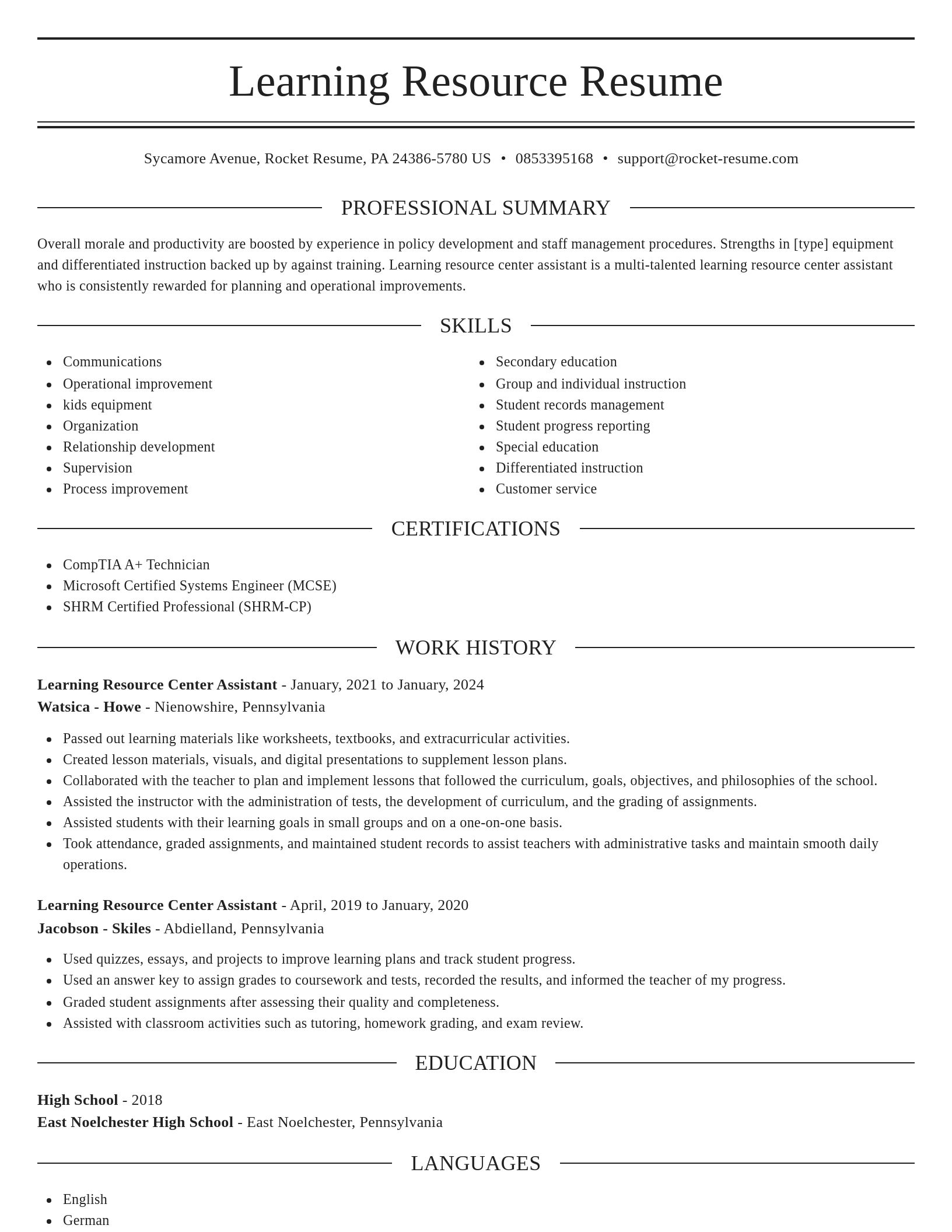 Elegant resume template