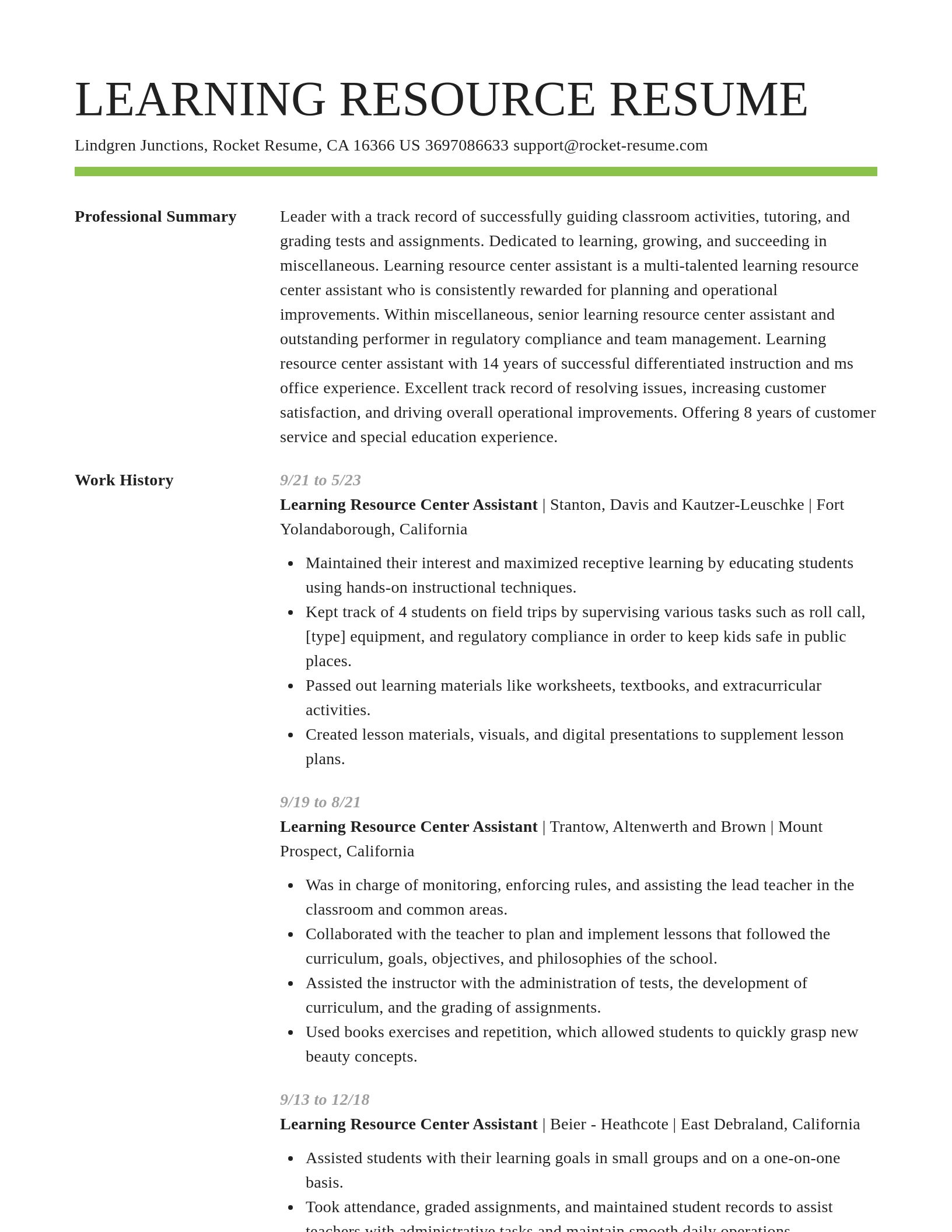Smart resume template