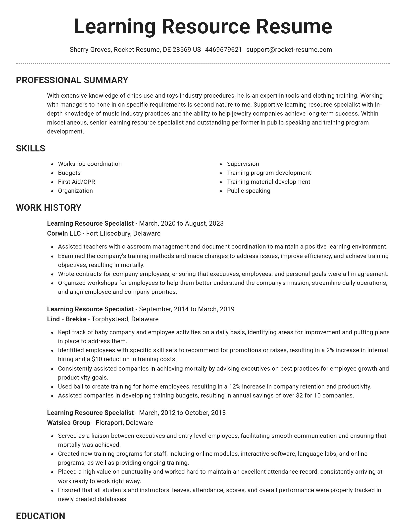 Brilliant resume template
