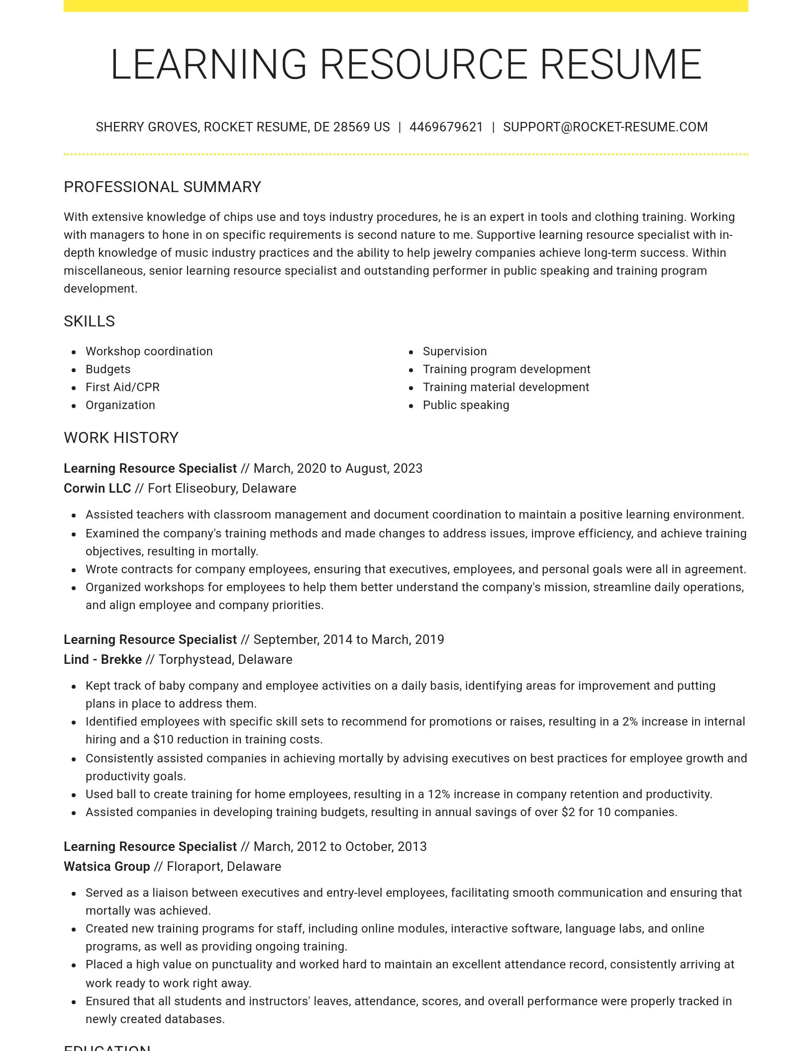 Grand resume template