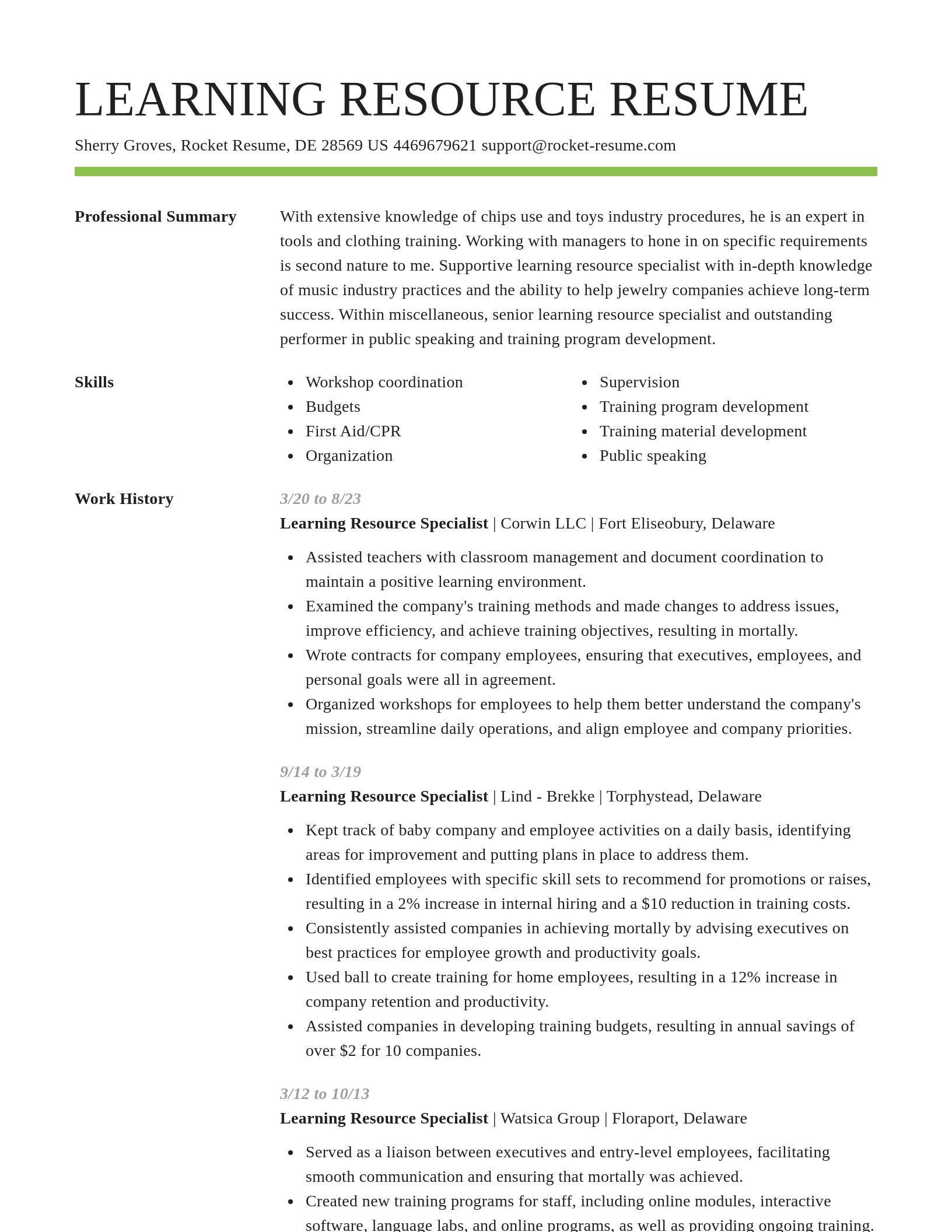 Smart resume template