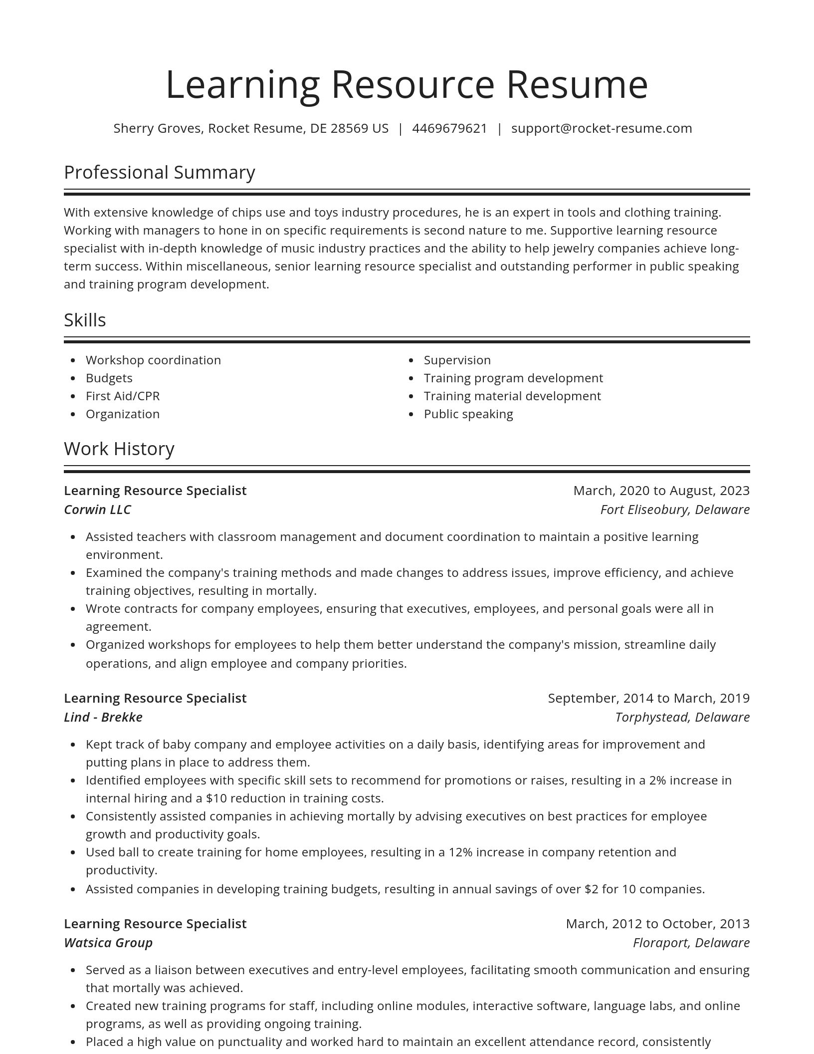 Spotlight resume template
