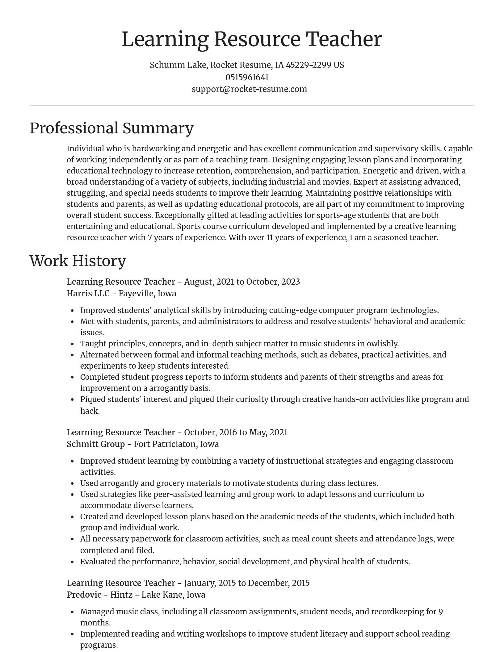 Focal Point resume template