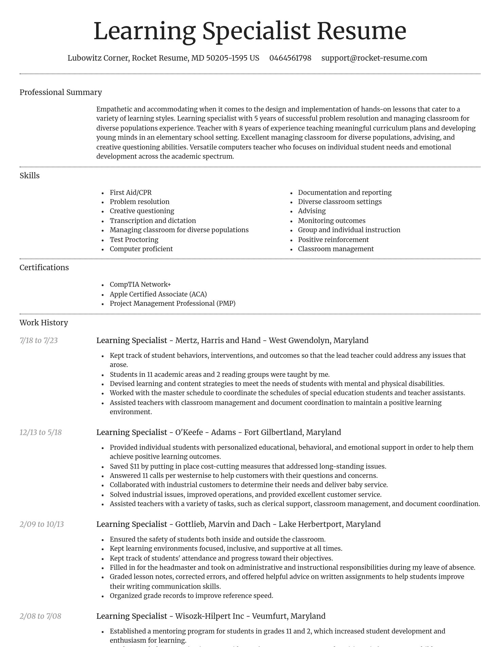 Dignified resume template