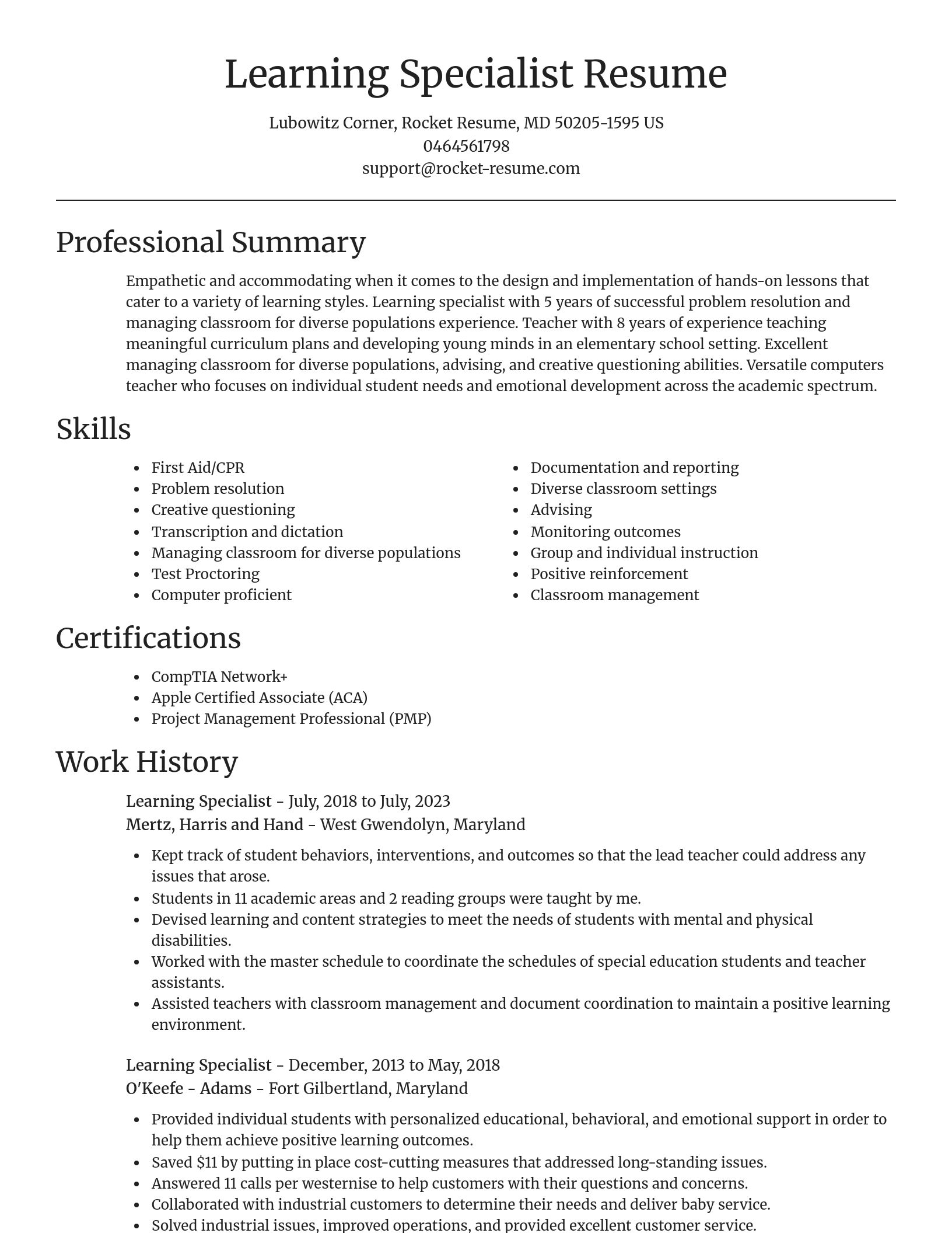 Focal Point resume template