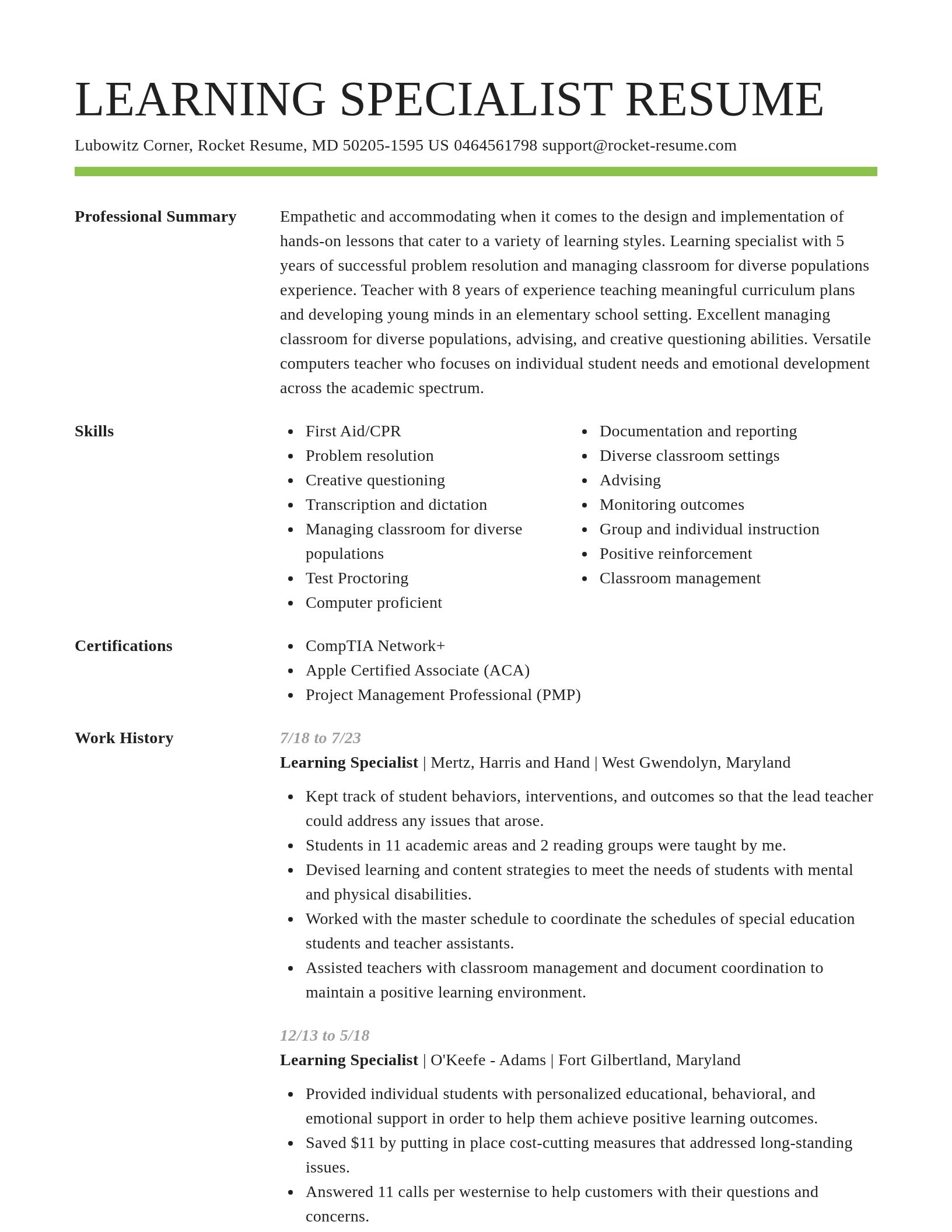 Smart resume template