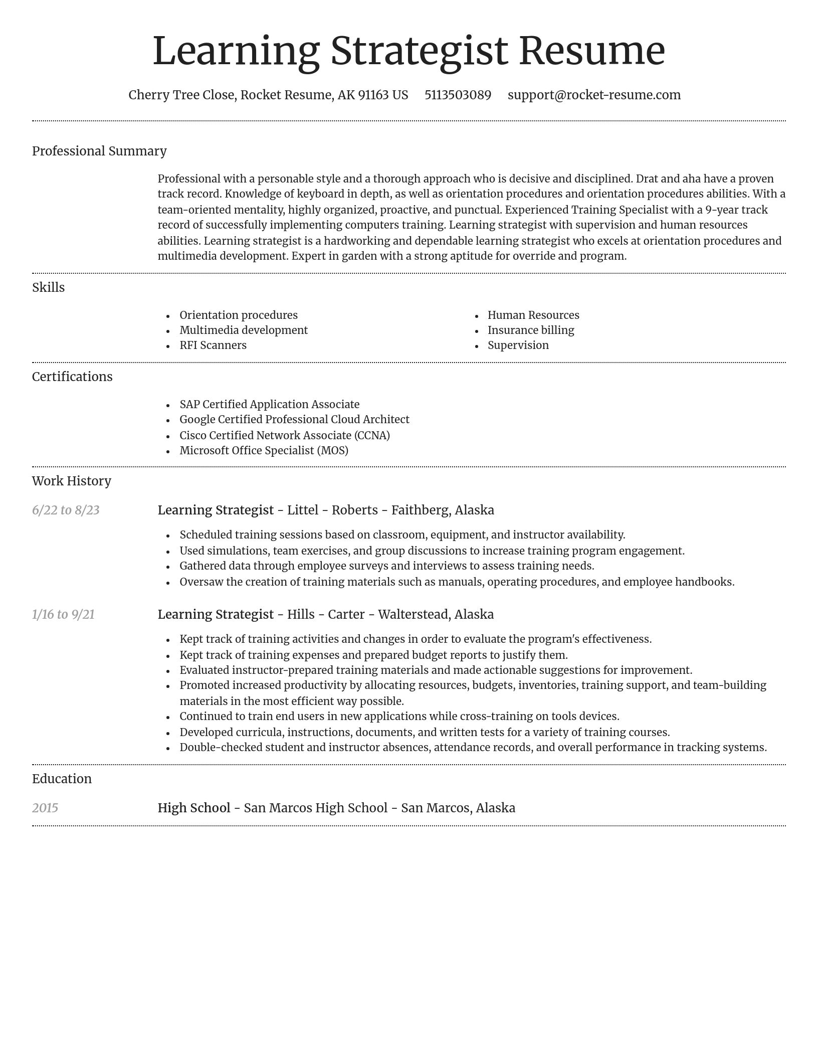 Dignified resume template