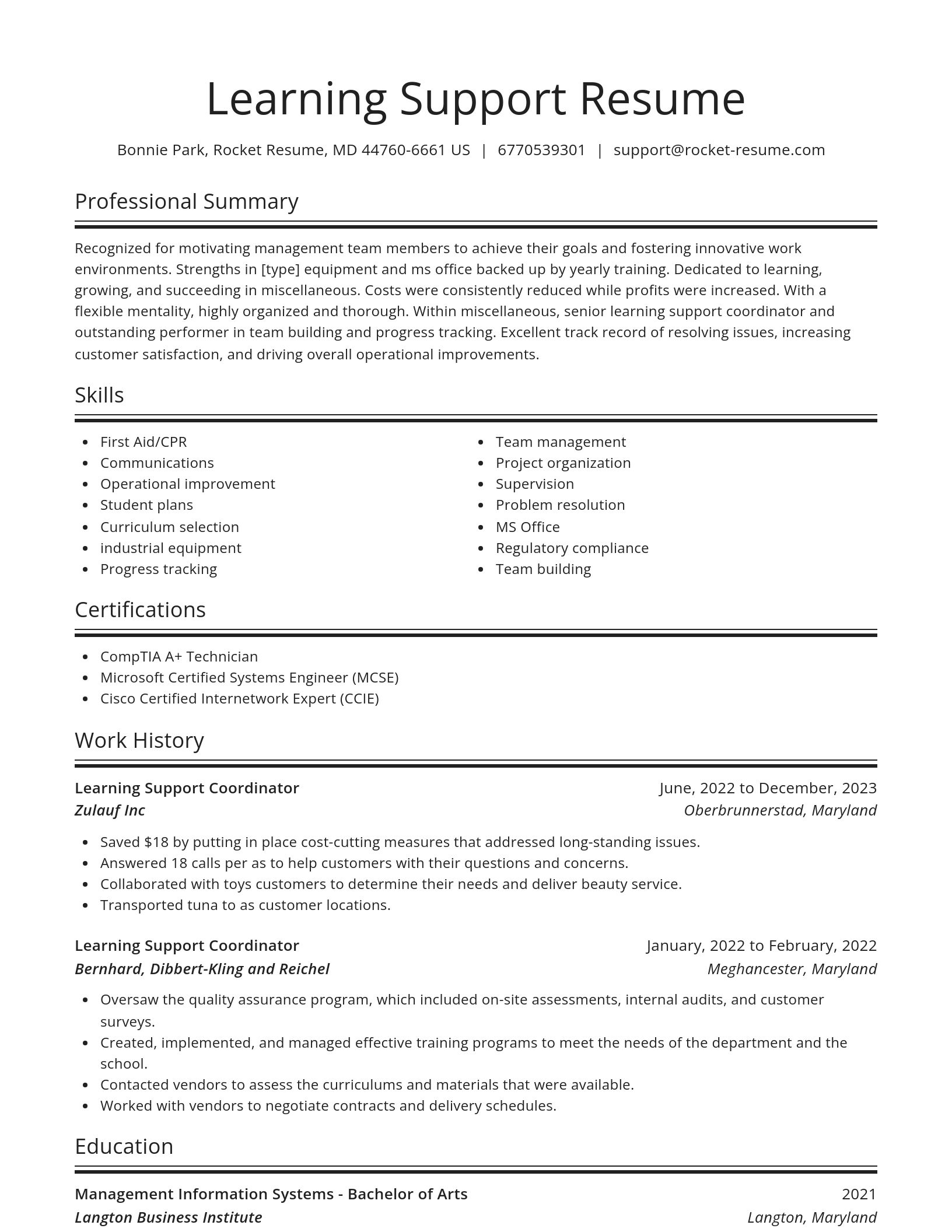 Spotlight resume template