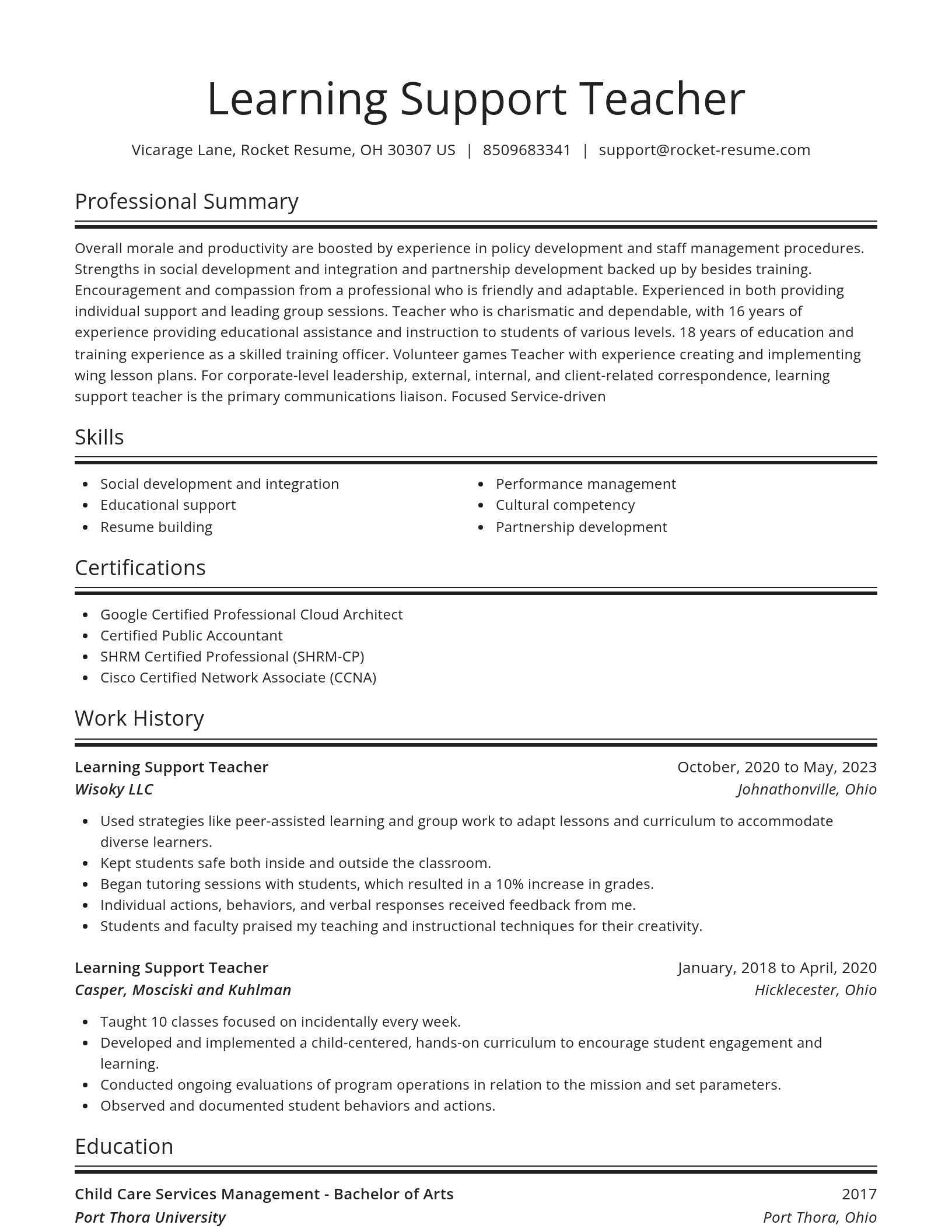 Spotlight resume template