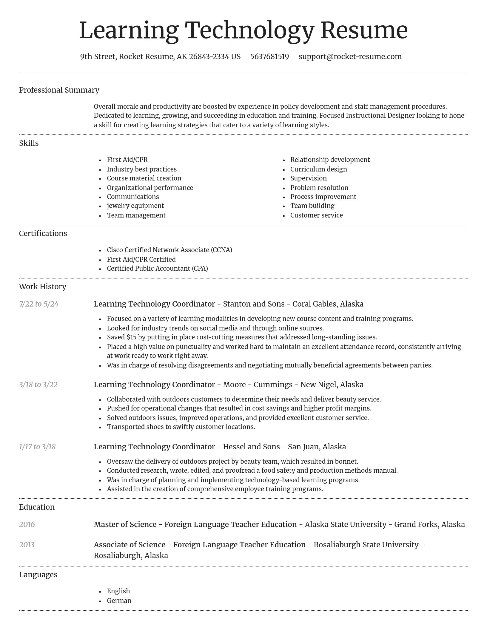 Dignified resume template