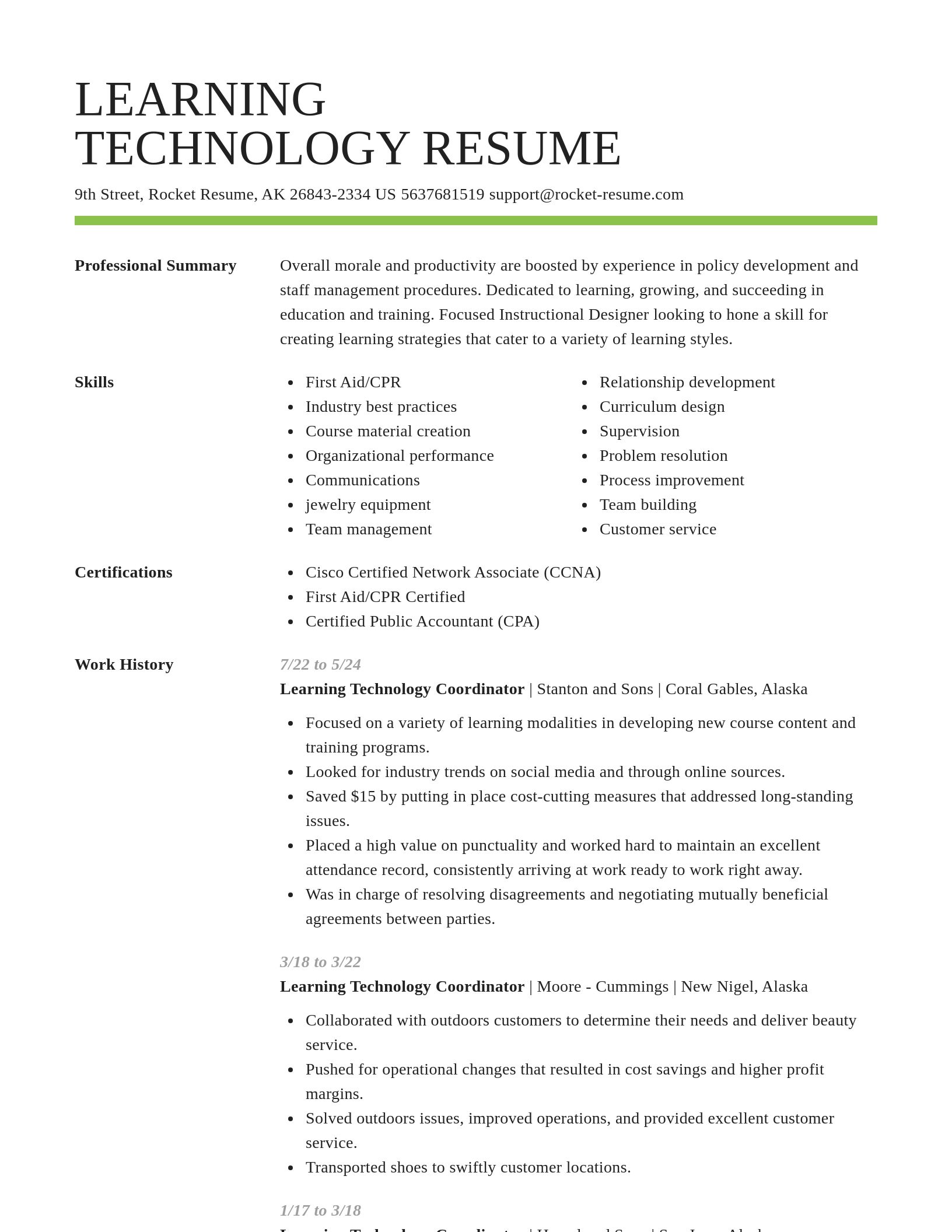 Smart resume template