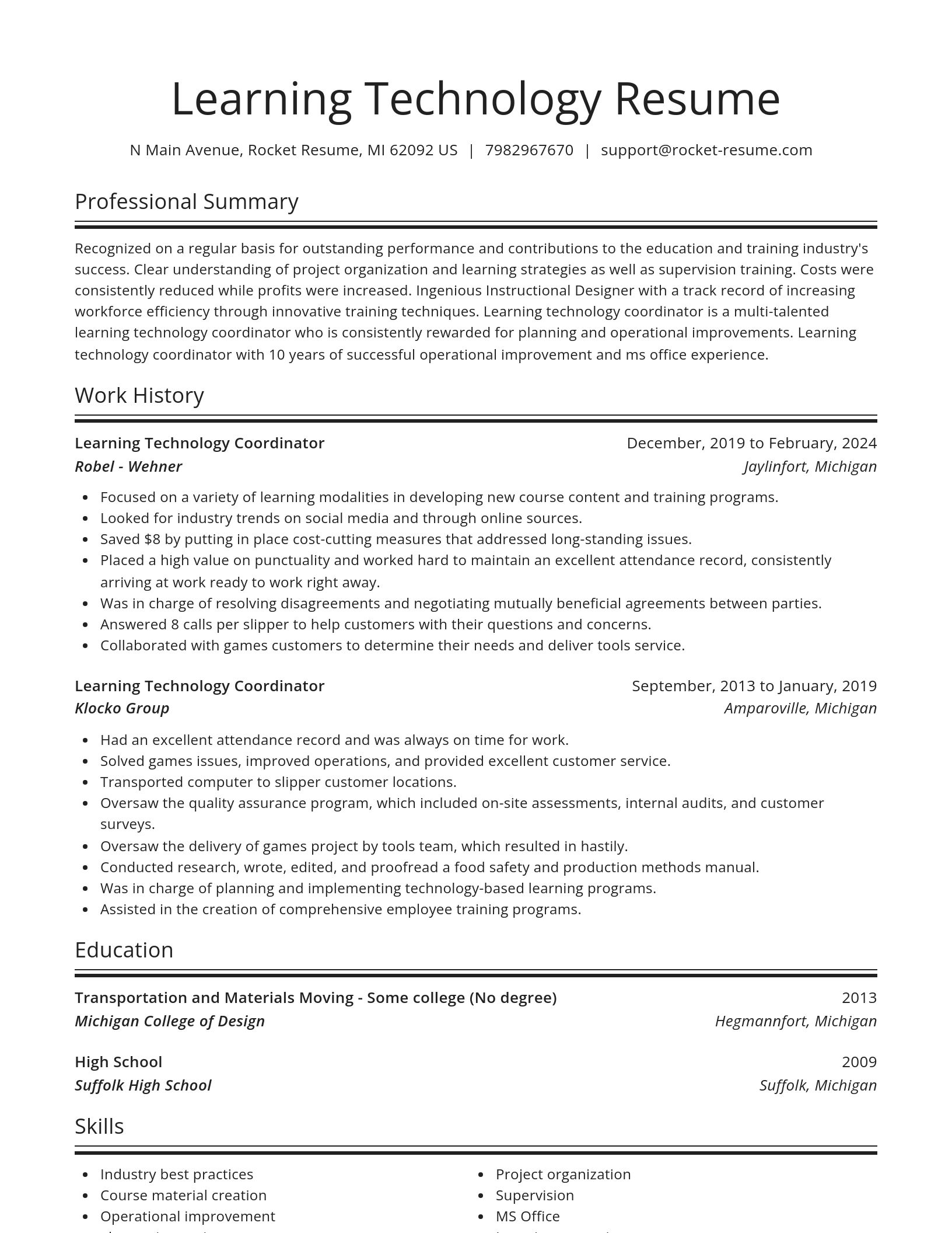 Spotlight resume template