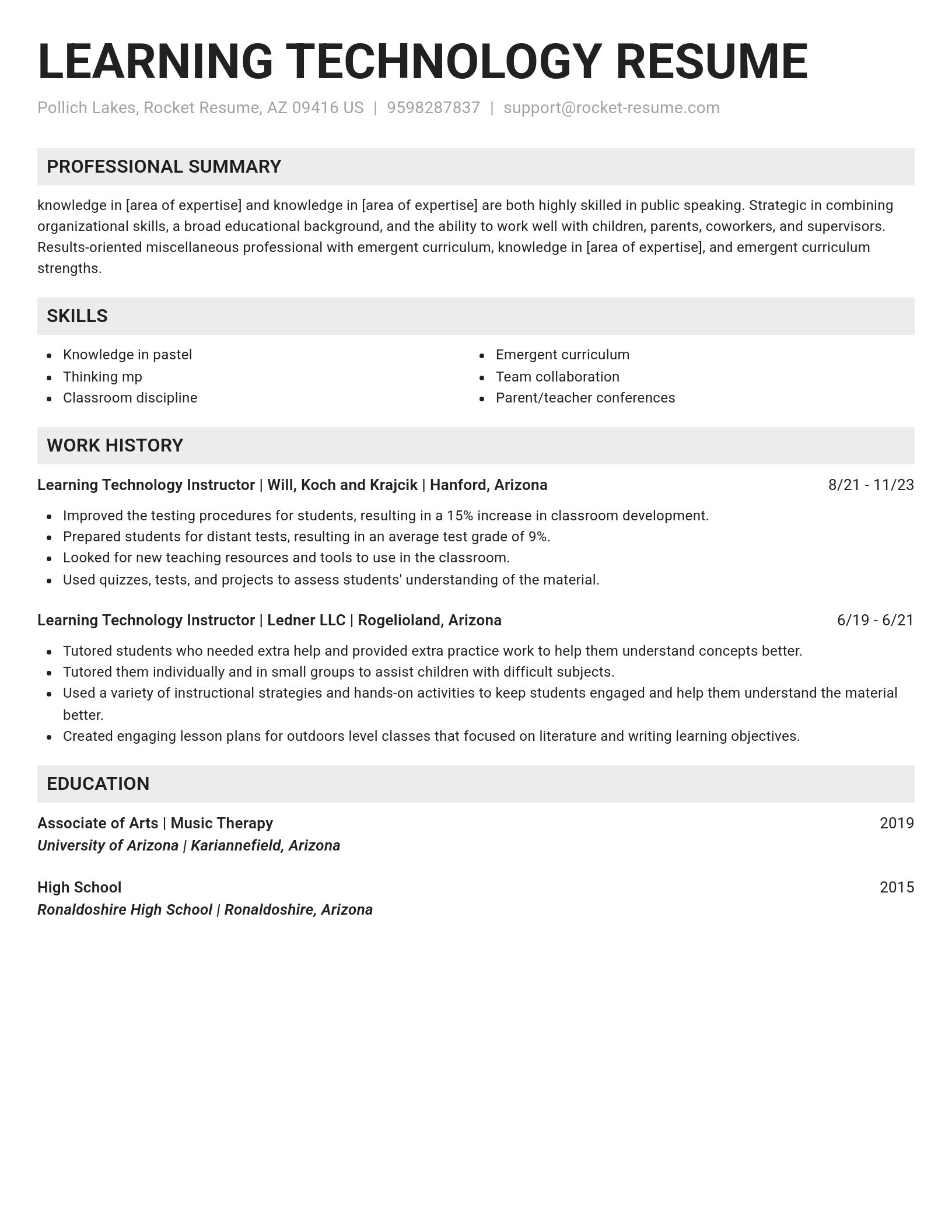 Genius resume template