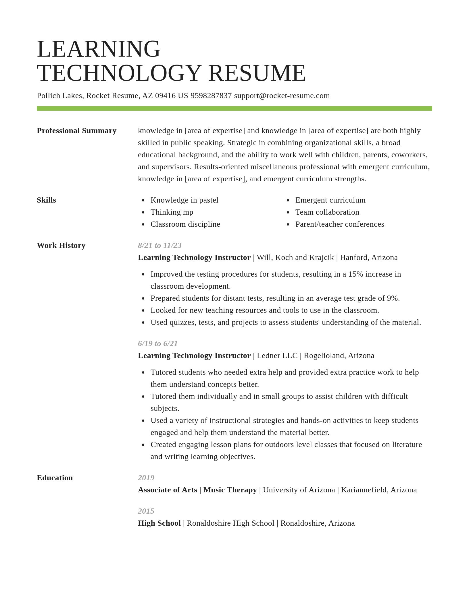 Smart resume template