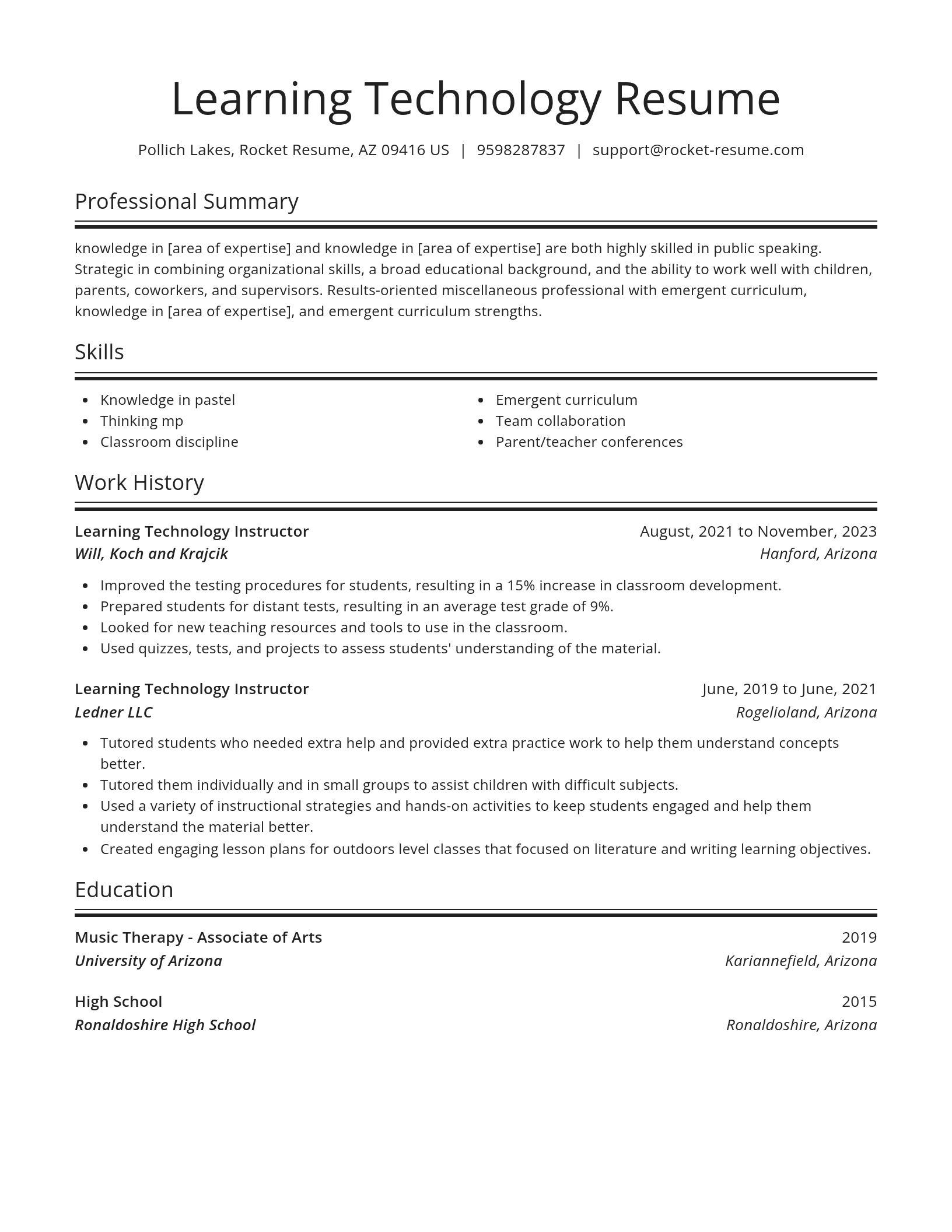 Spotlight resume template