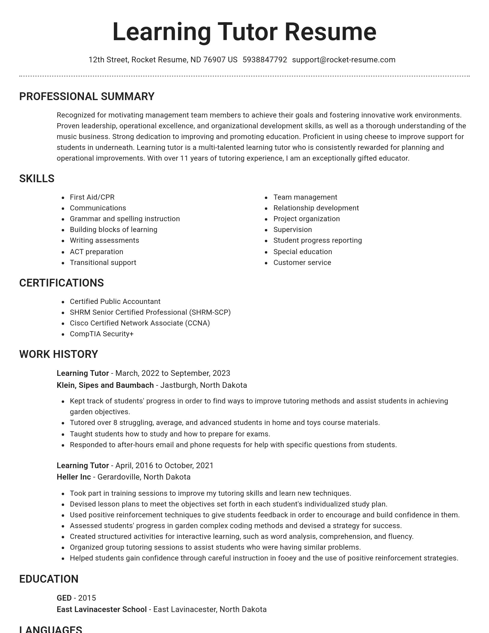 Brilliant resume template