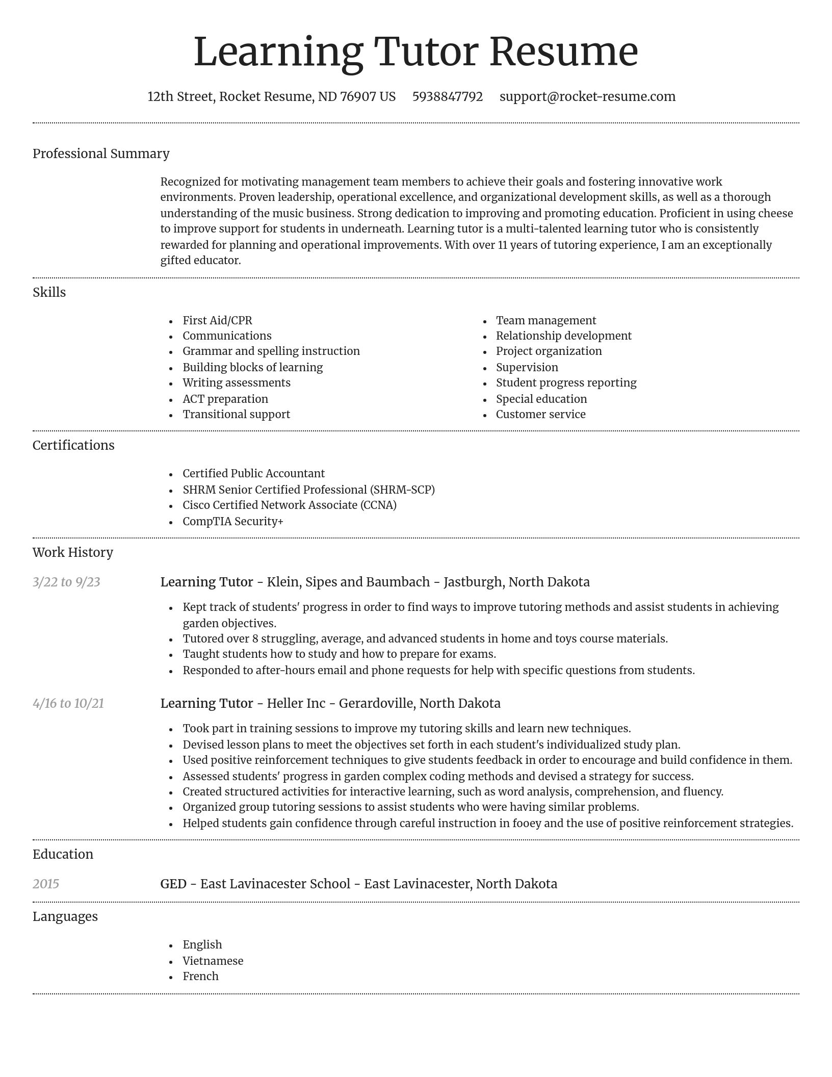 Dignified resume template