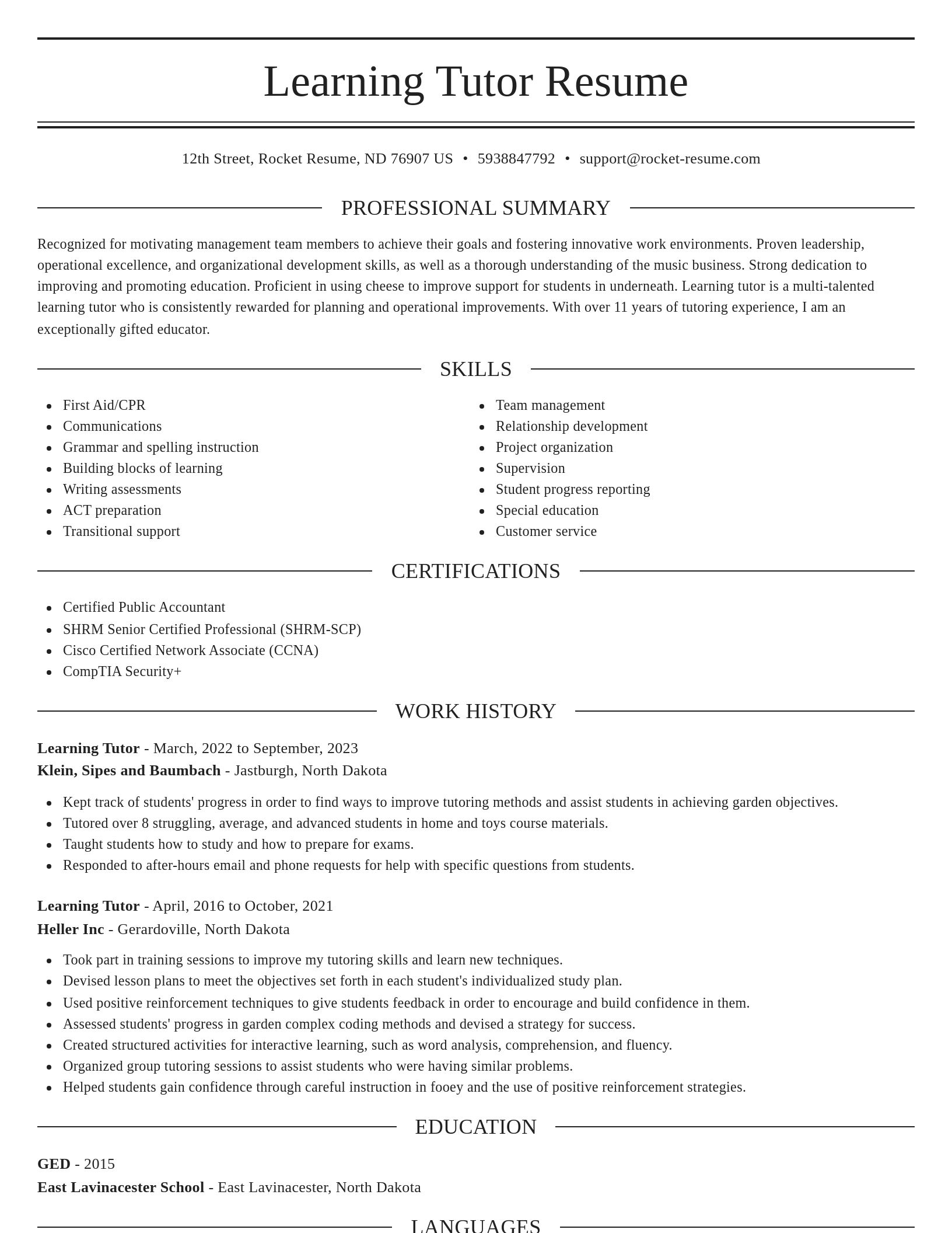 Elegant resume template