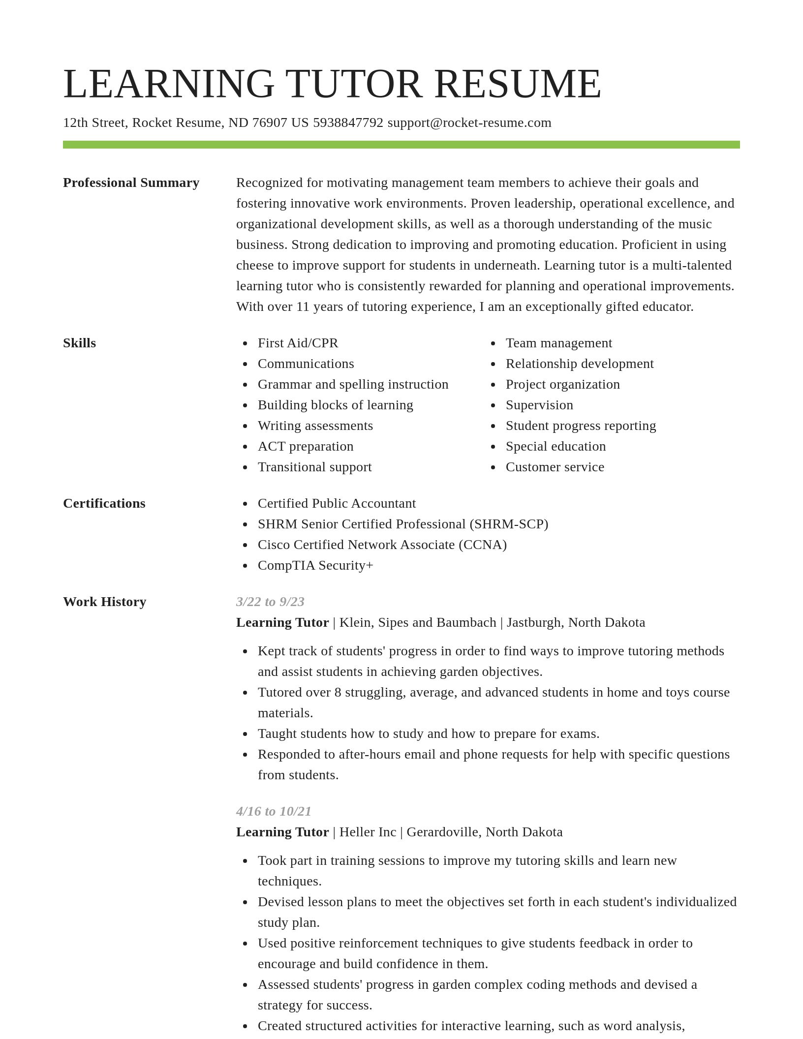 Smart resume template