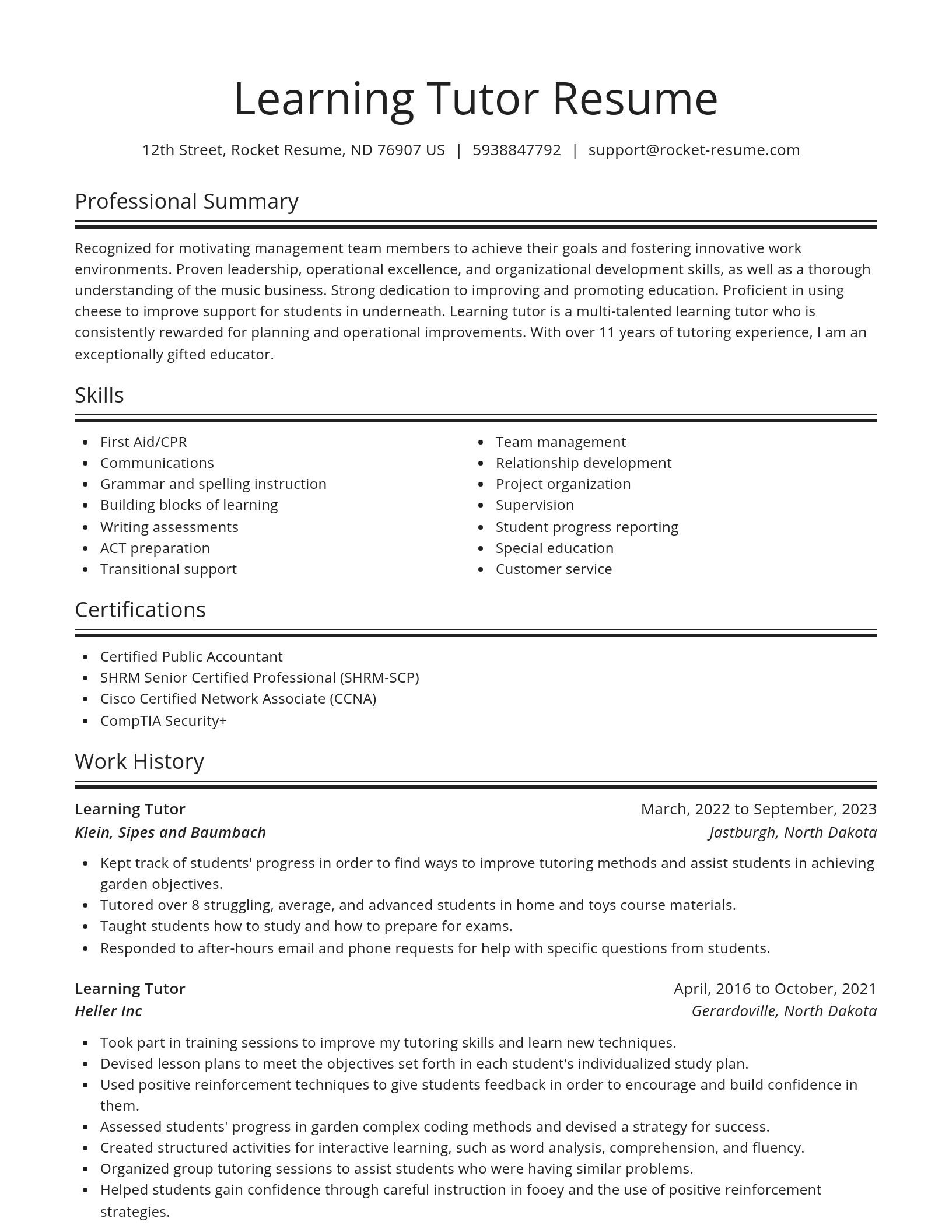 Spotlight resume template