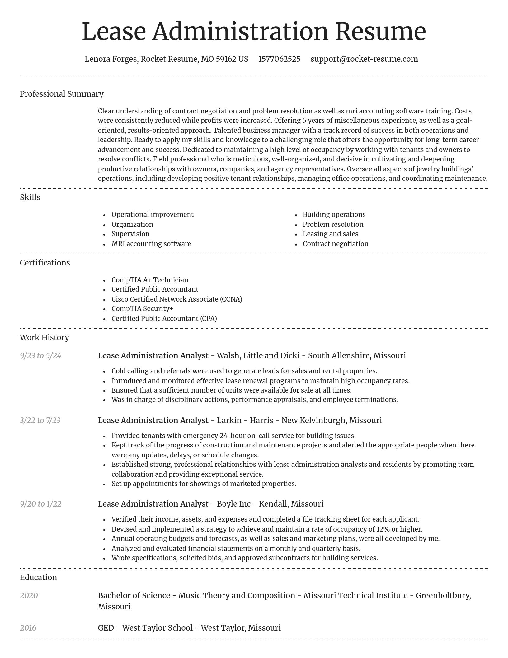 Dignified resume template