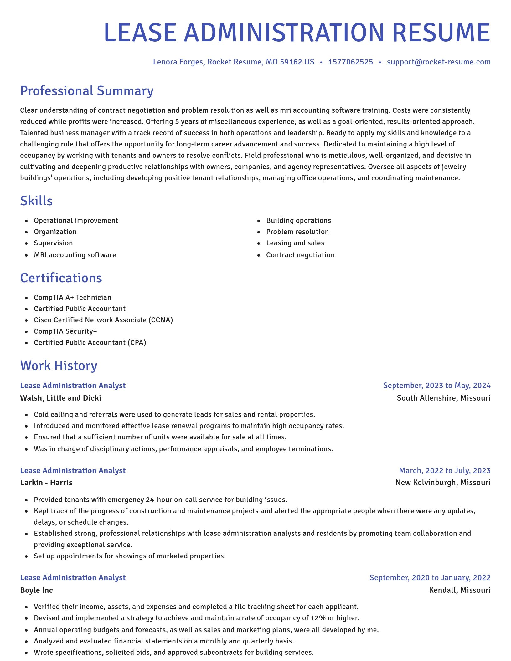 Novel resume template
