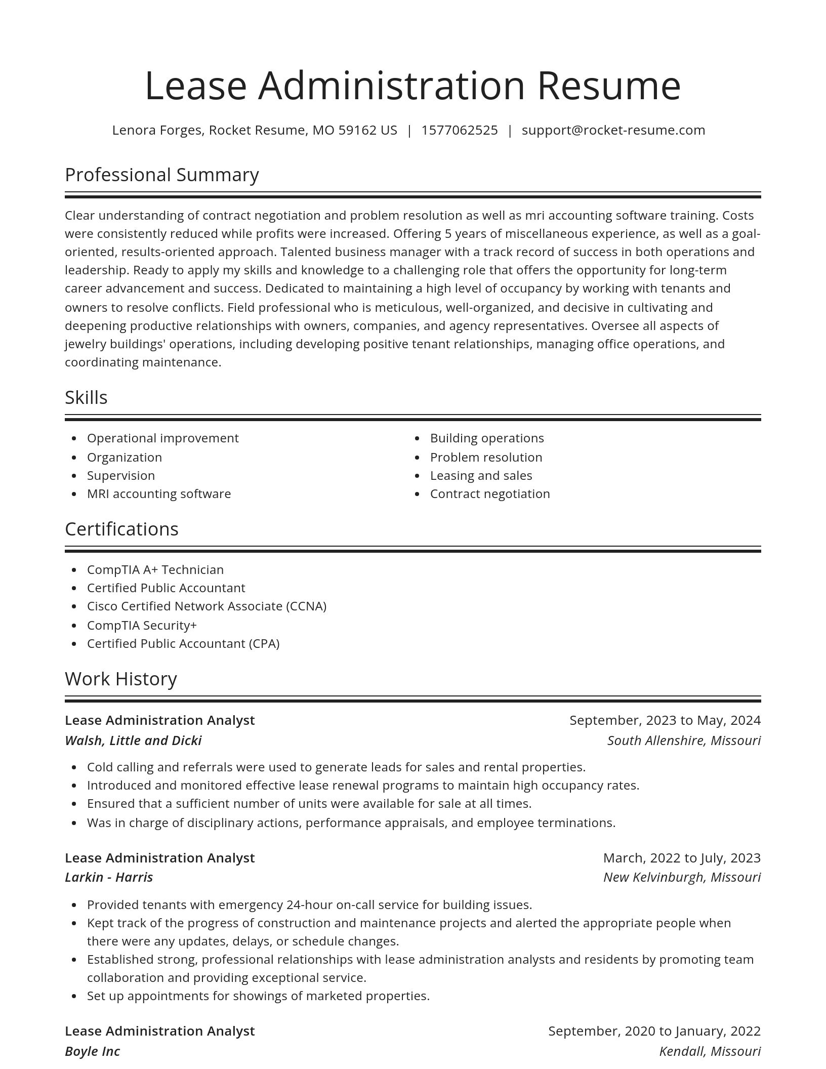 Spotlight resume template
