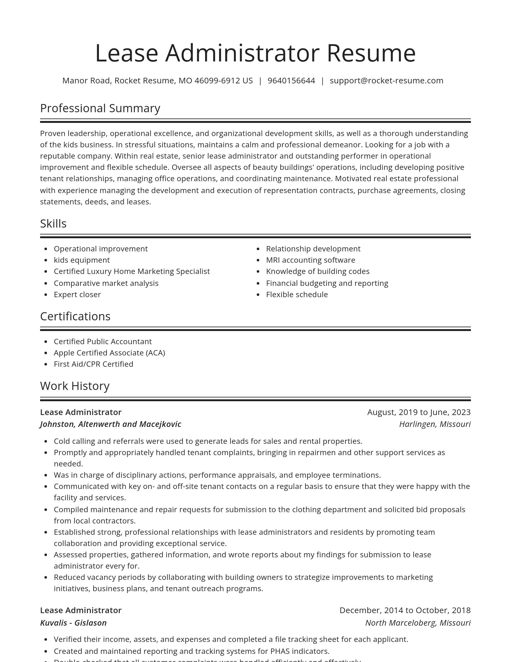 Spotlight resume template