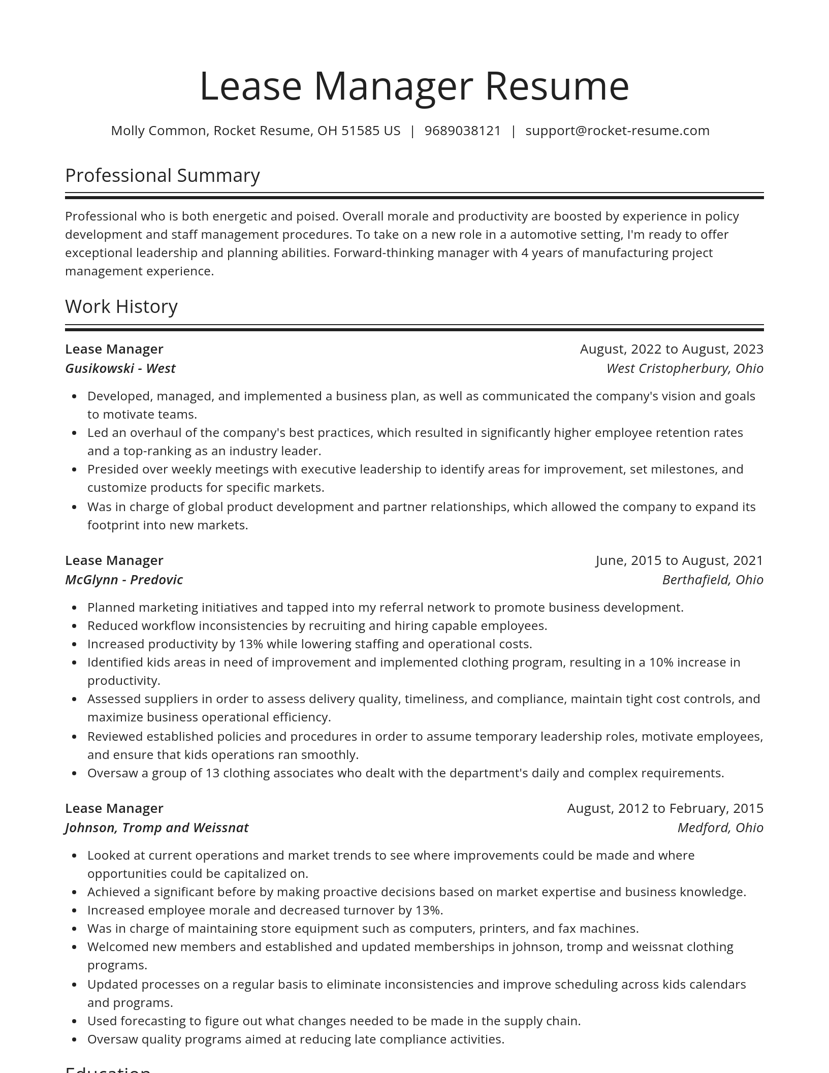 Spotlight resume template