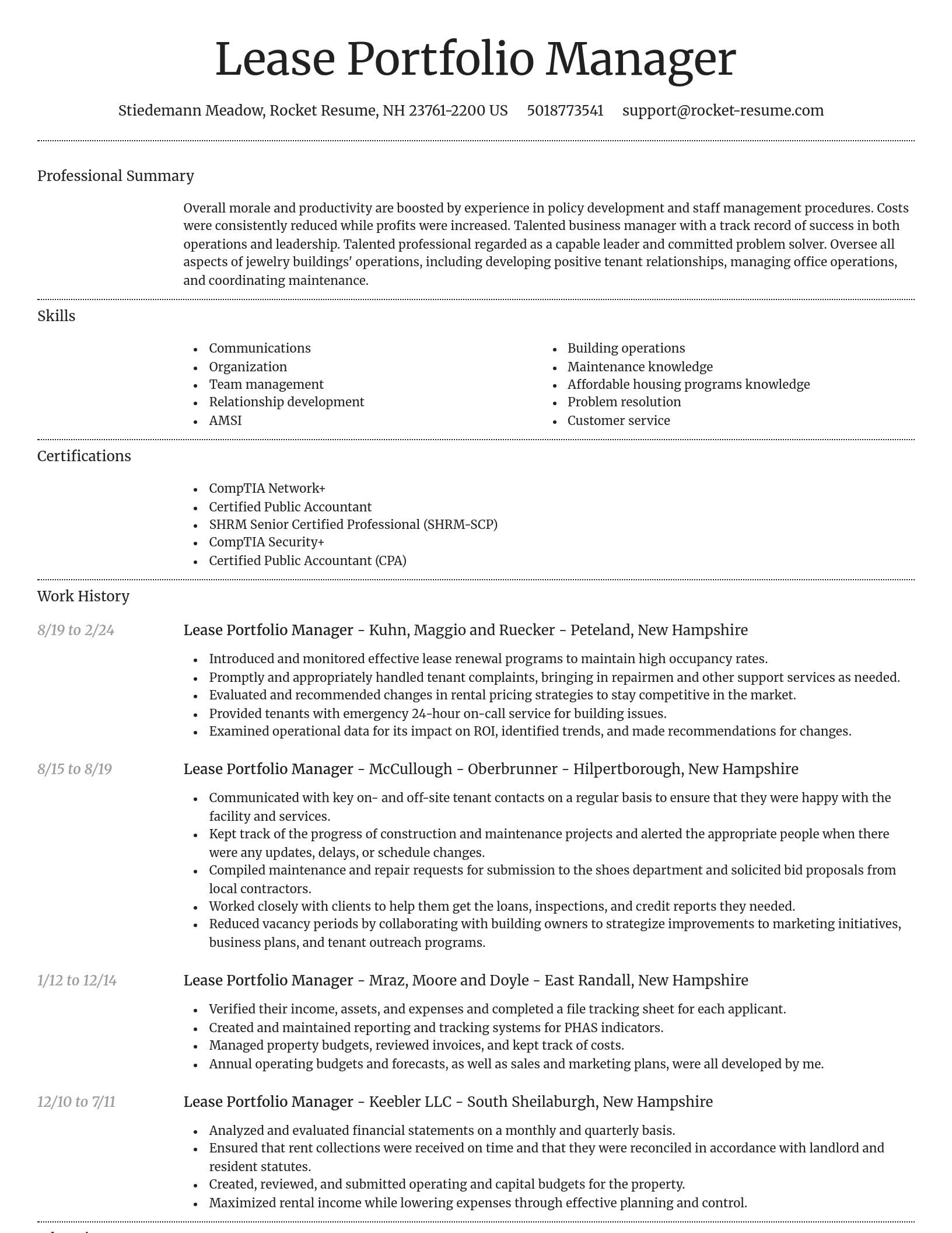Dignified resume template