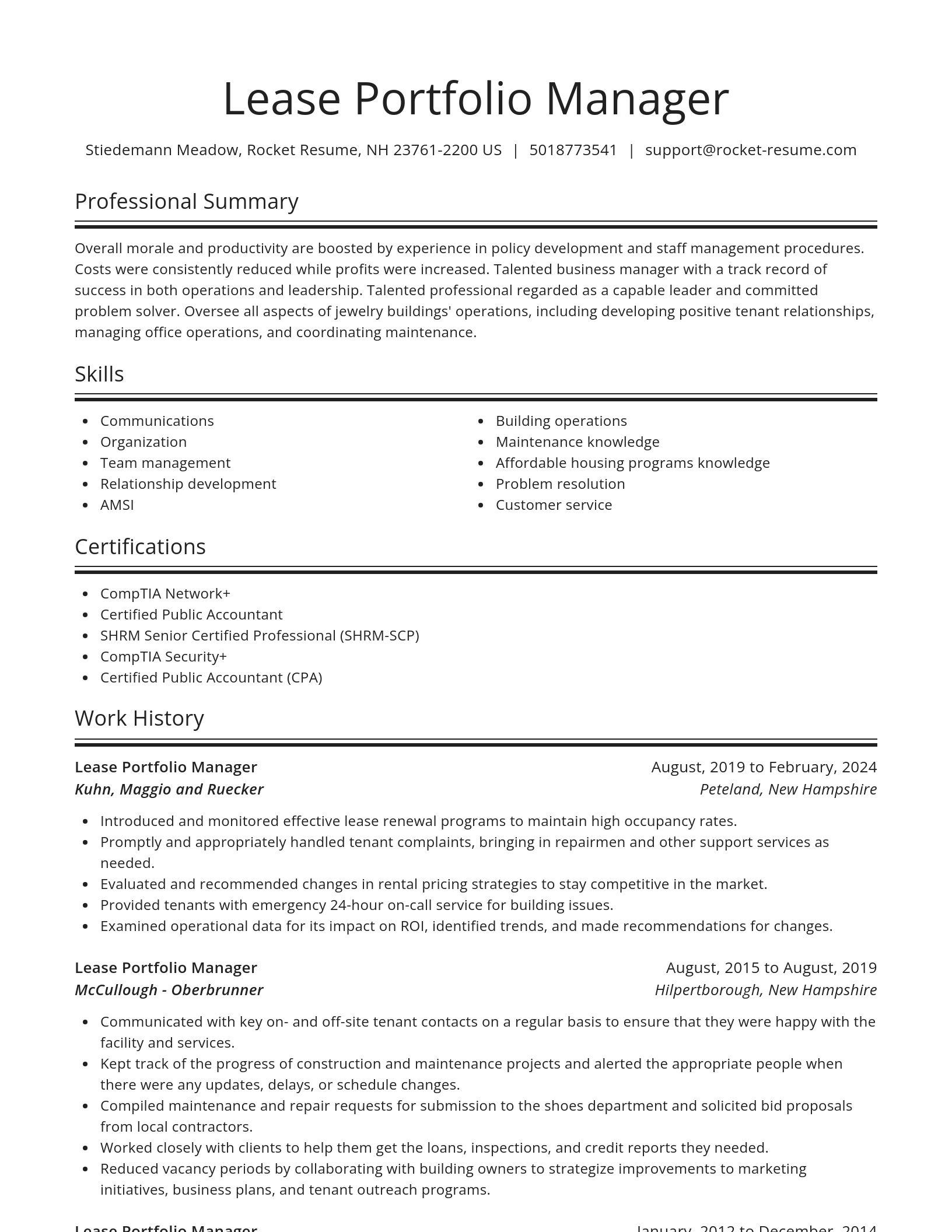 Spotlight resume template
