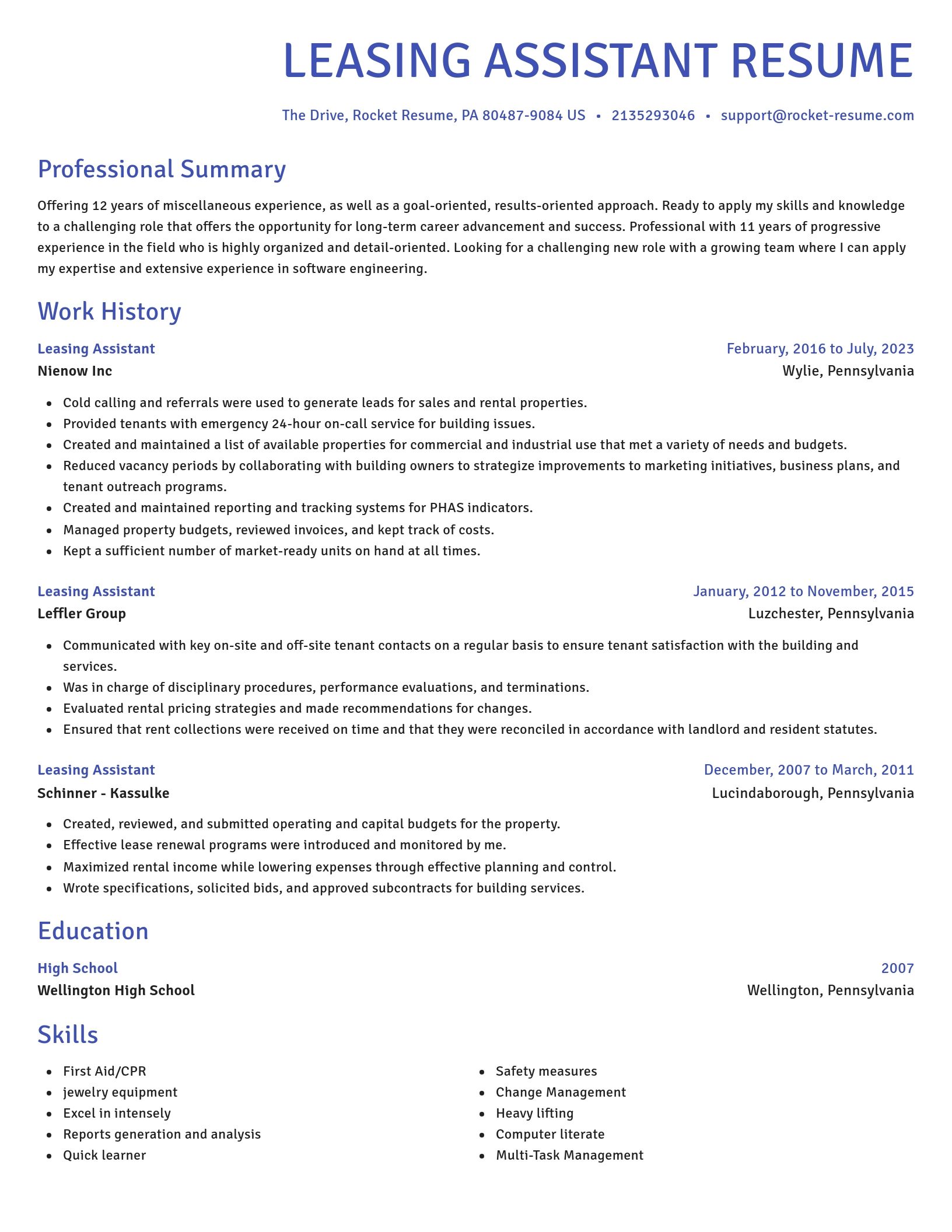 Novel resume template