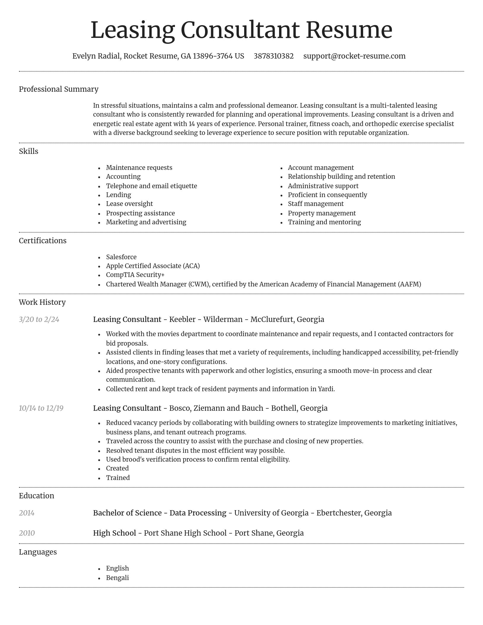 Dignified resume template