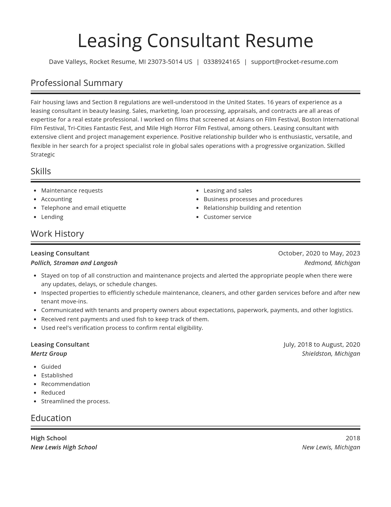 Spotlight resume template