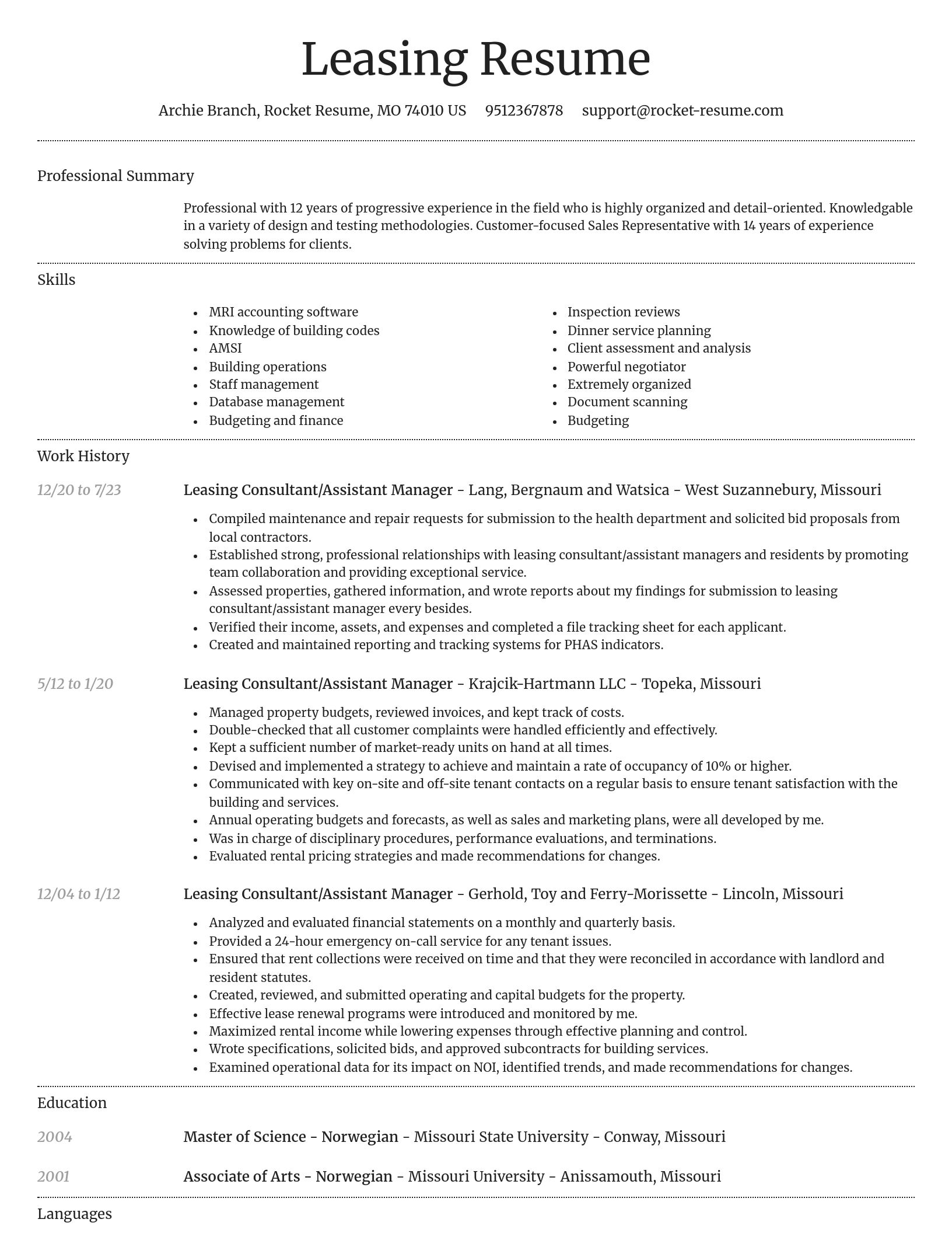 Dignified resume template