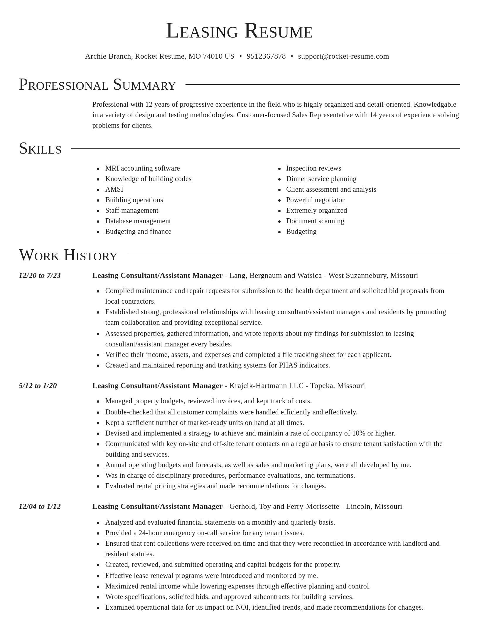 Director resume template