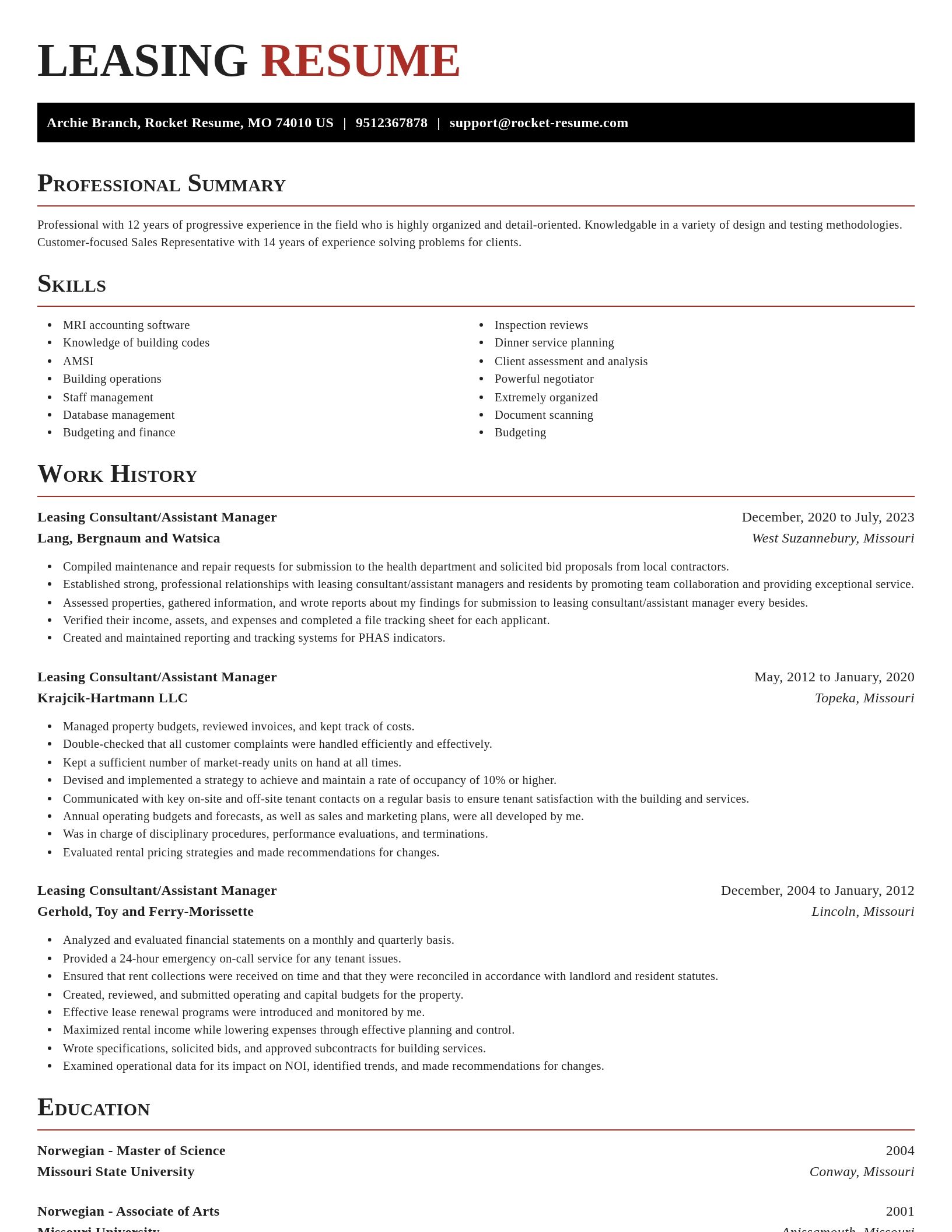 Exquisite resume template