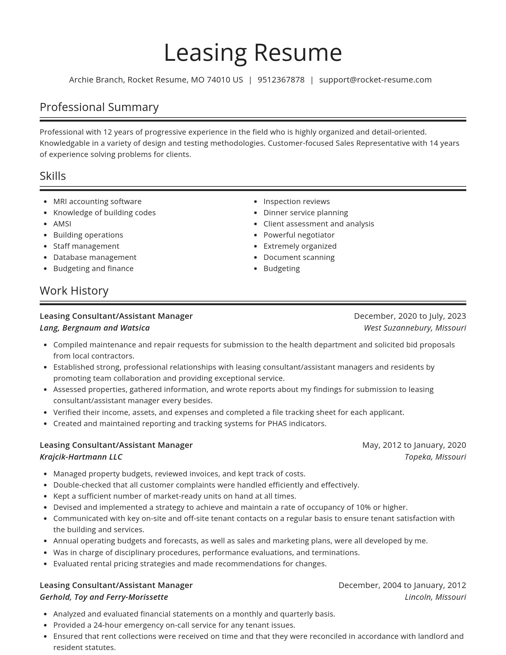 Spotlight resume template