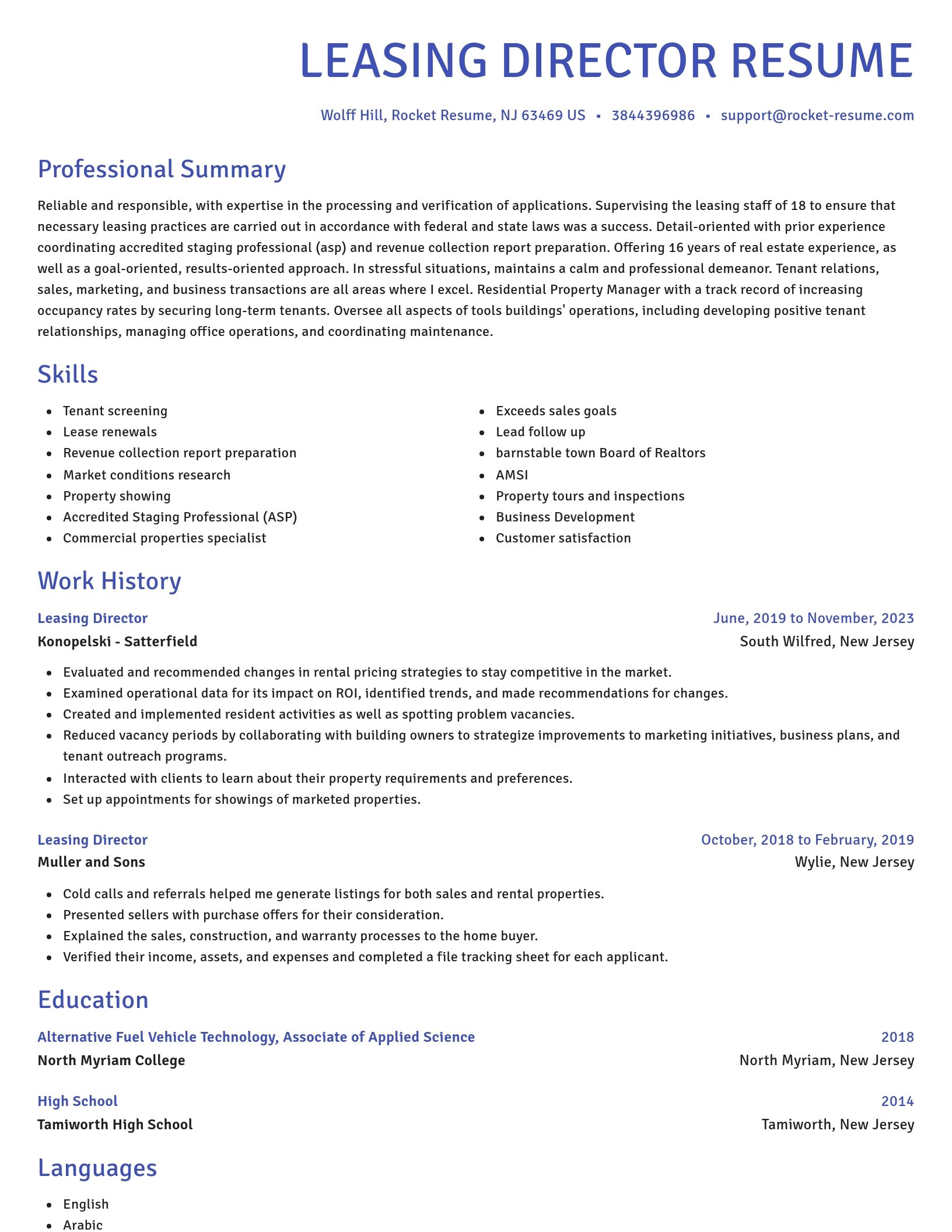 Novel resume template