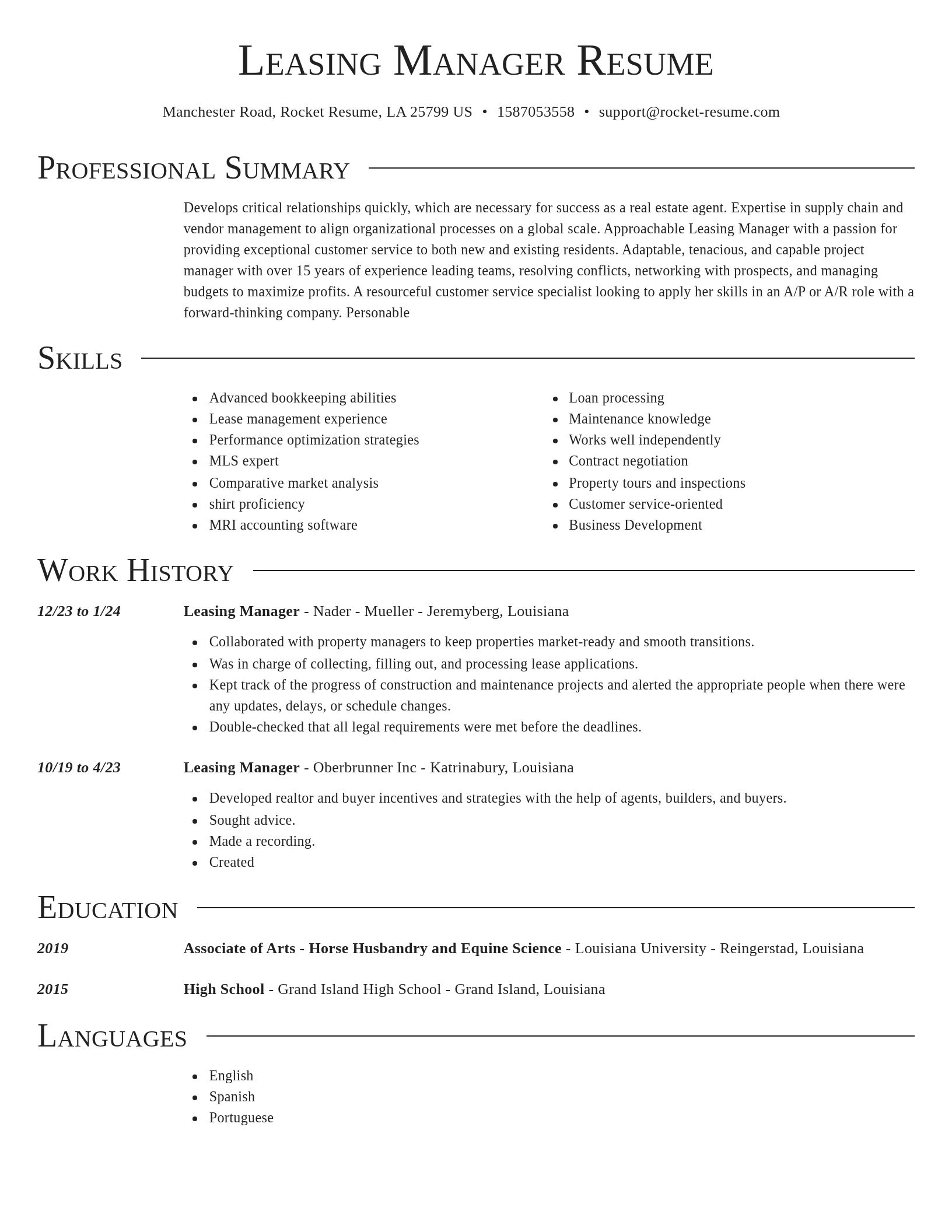 Director resume template