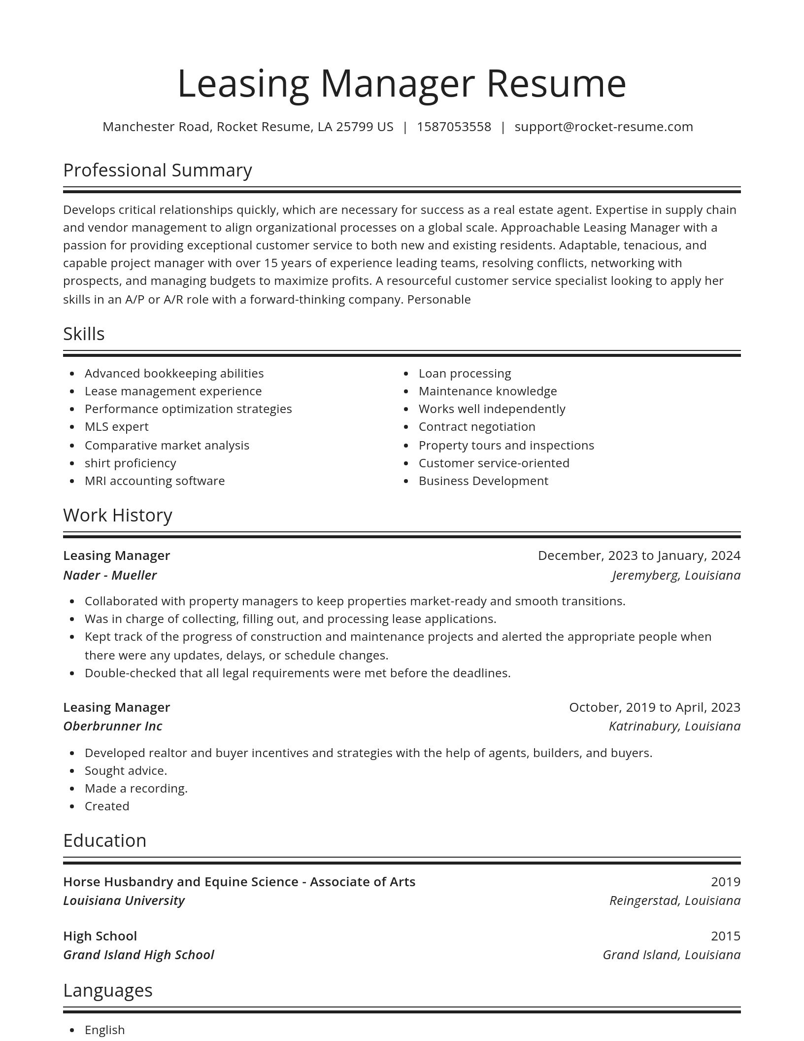 Spotlight resume template