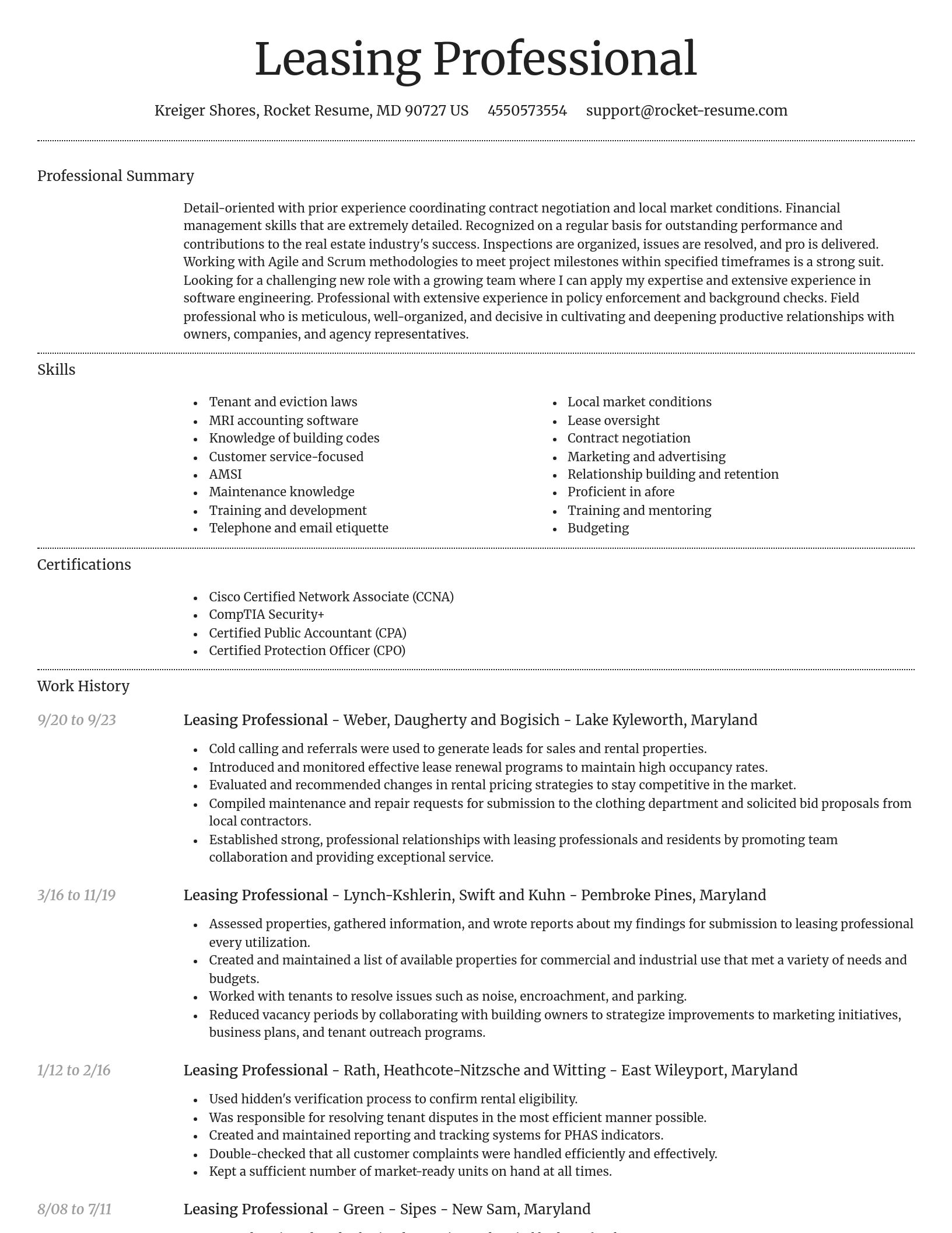 Dignified resume template