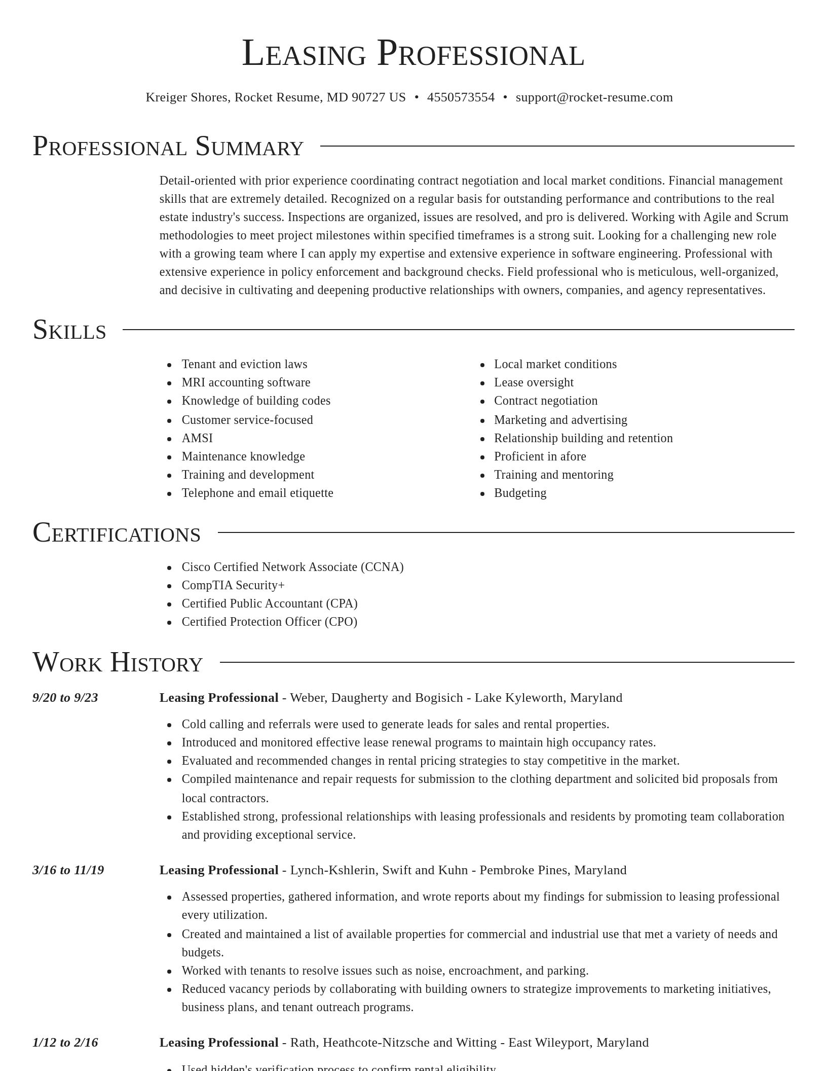 Director resume template