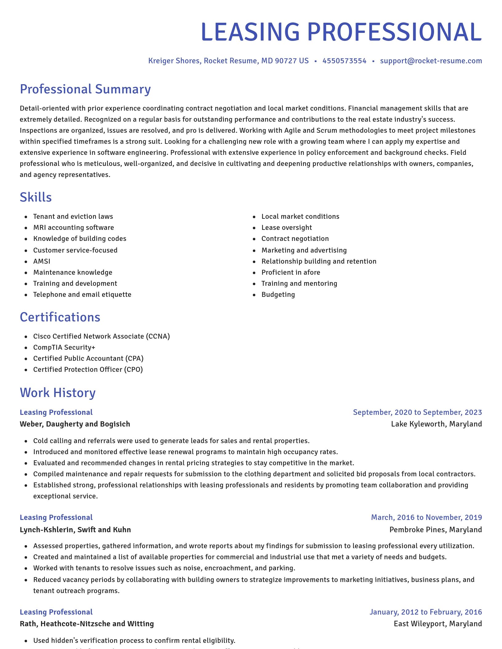 Novel resume template