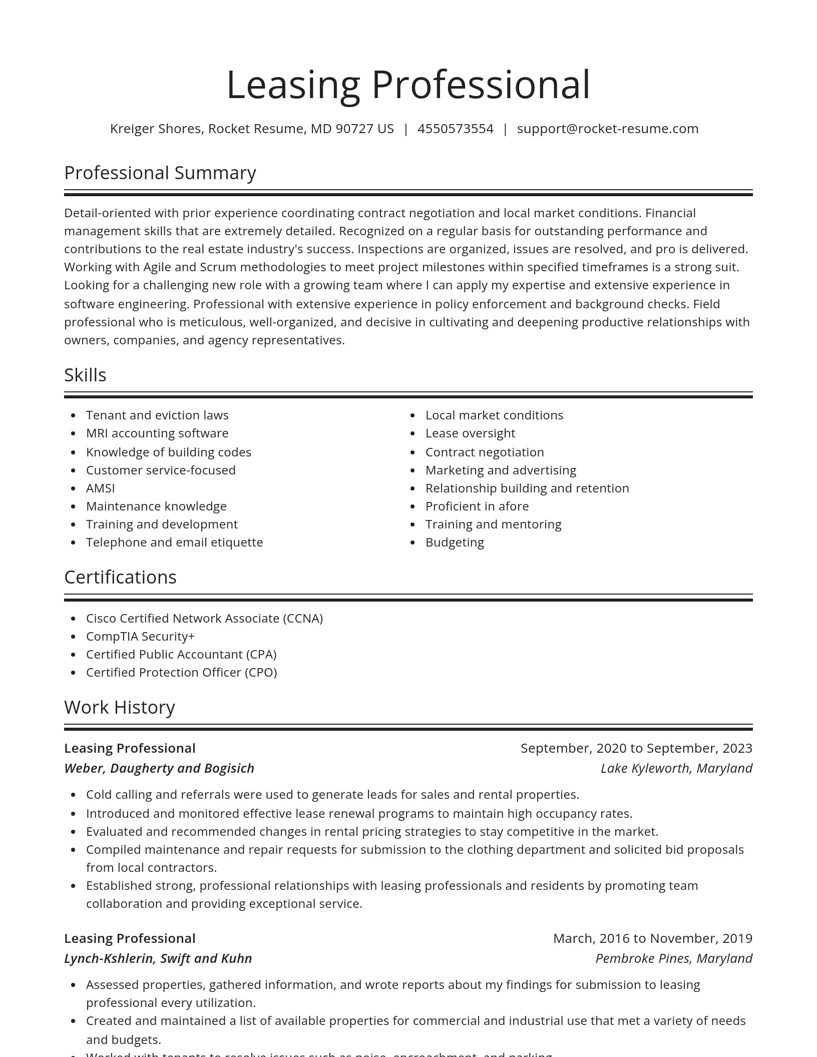 Spotlight resume template